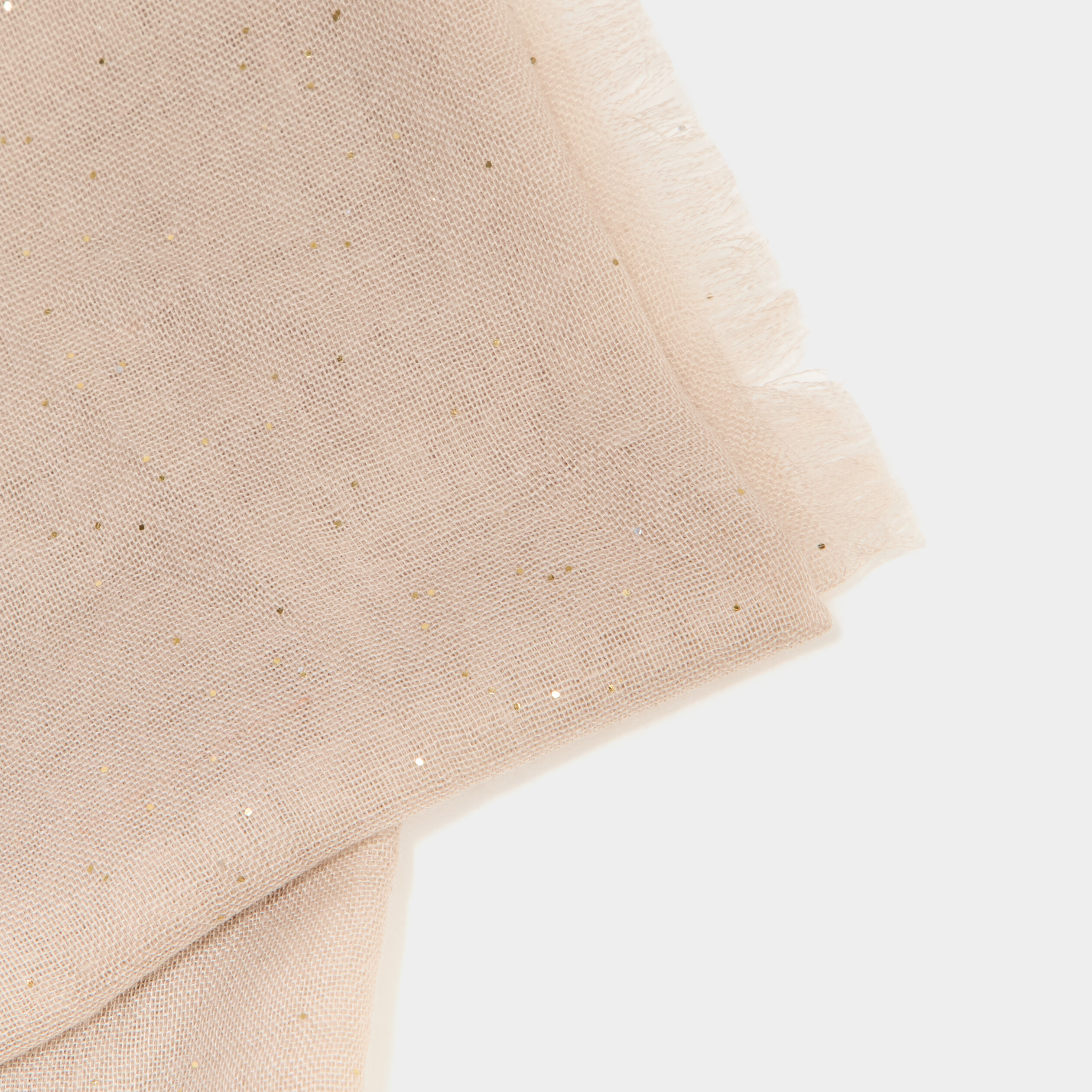 Foulard bords &agrave; franges fines sable femme