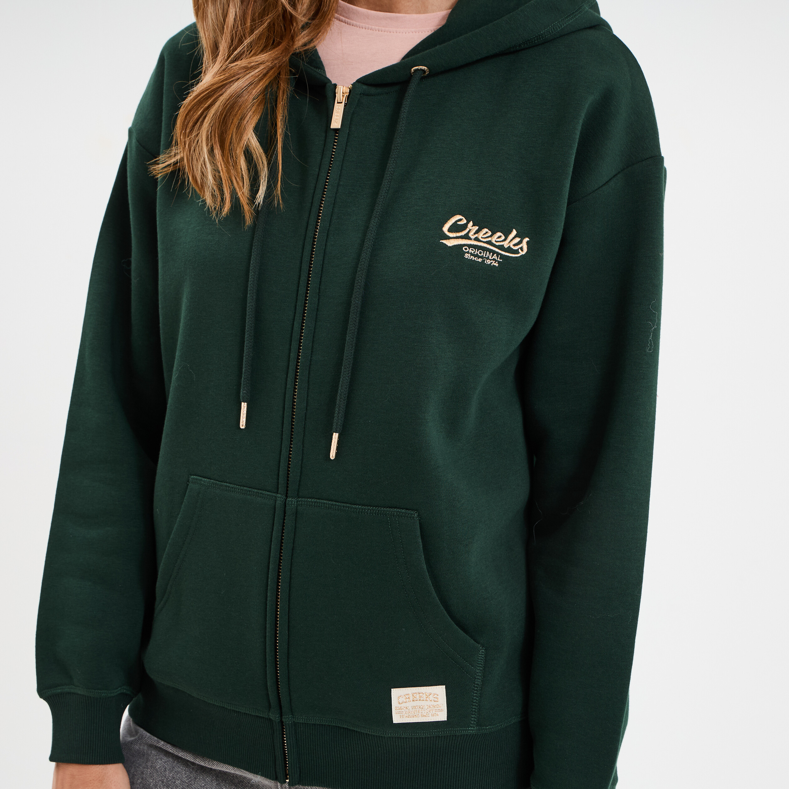 Capuche Zippé Sweat A Capuche Femme Original Creeks Sweat Bleu