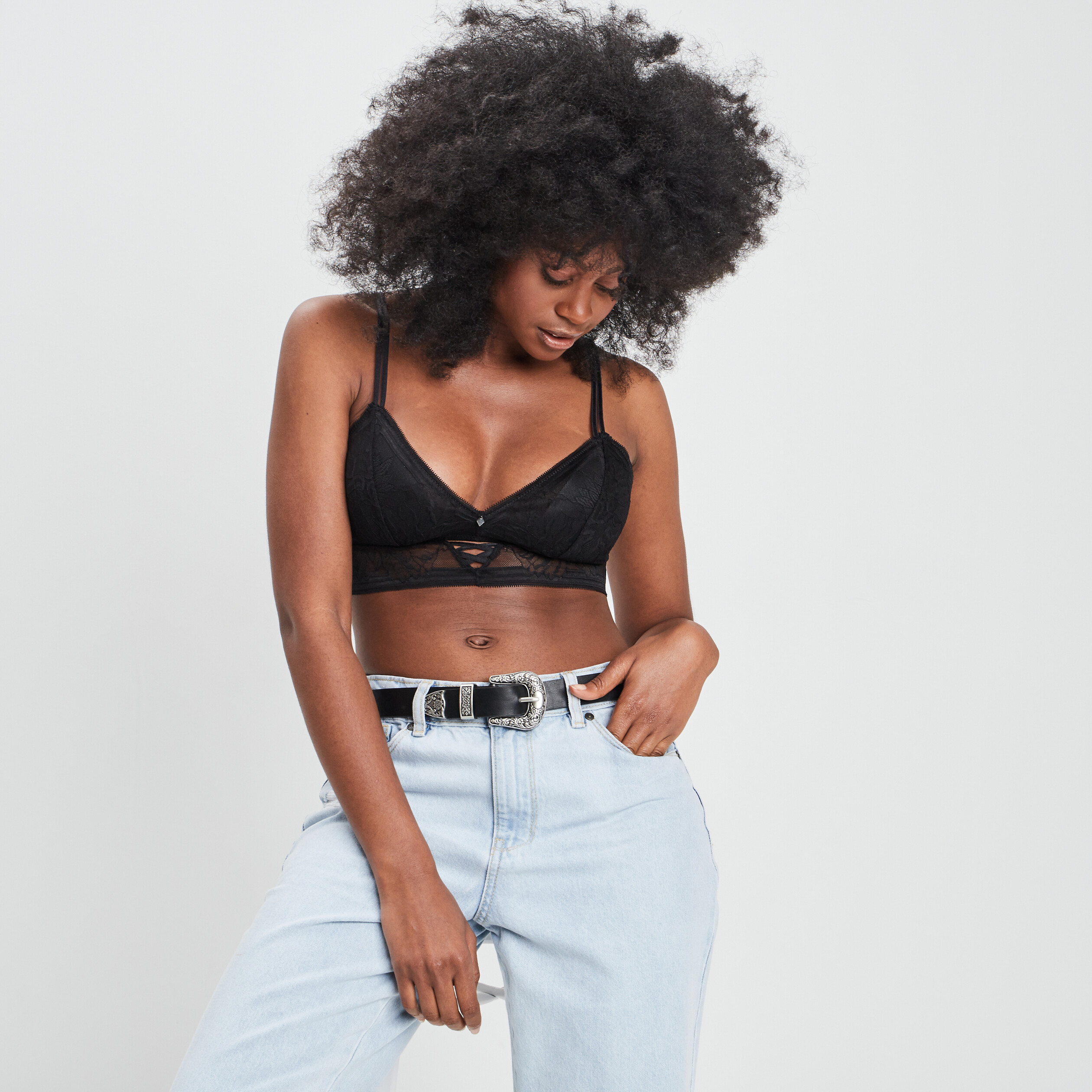 Soutien-gorge triangle noir femme