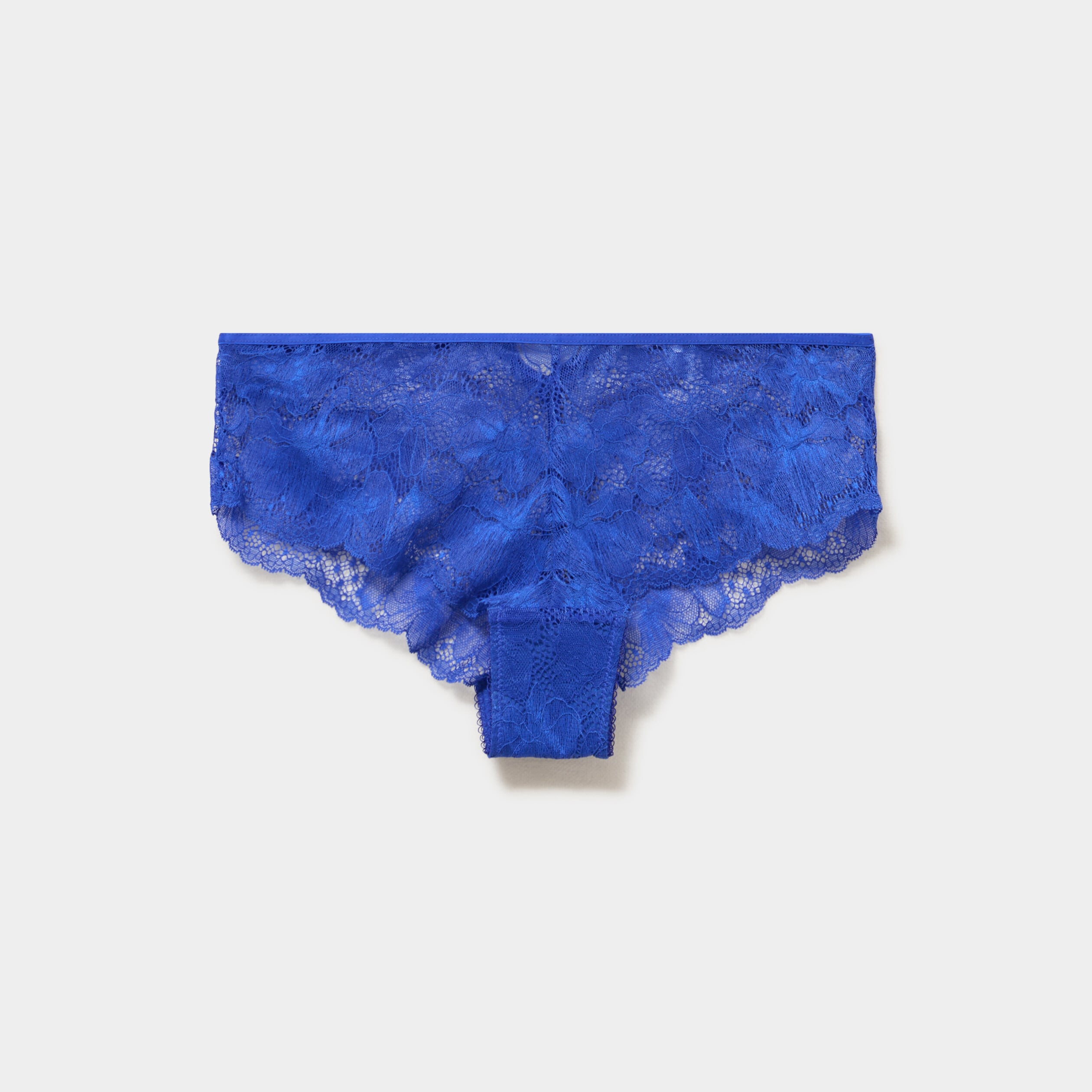 Shorty en dentelle bleu electrique femme