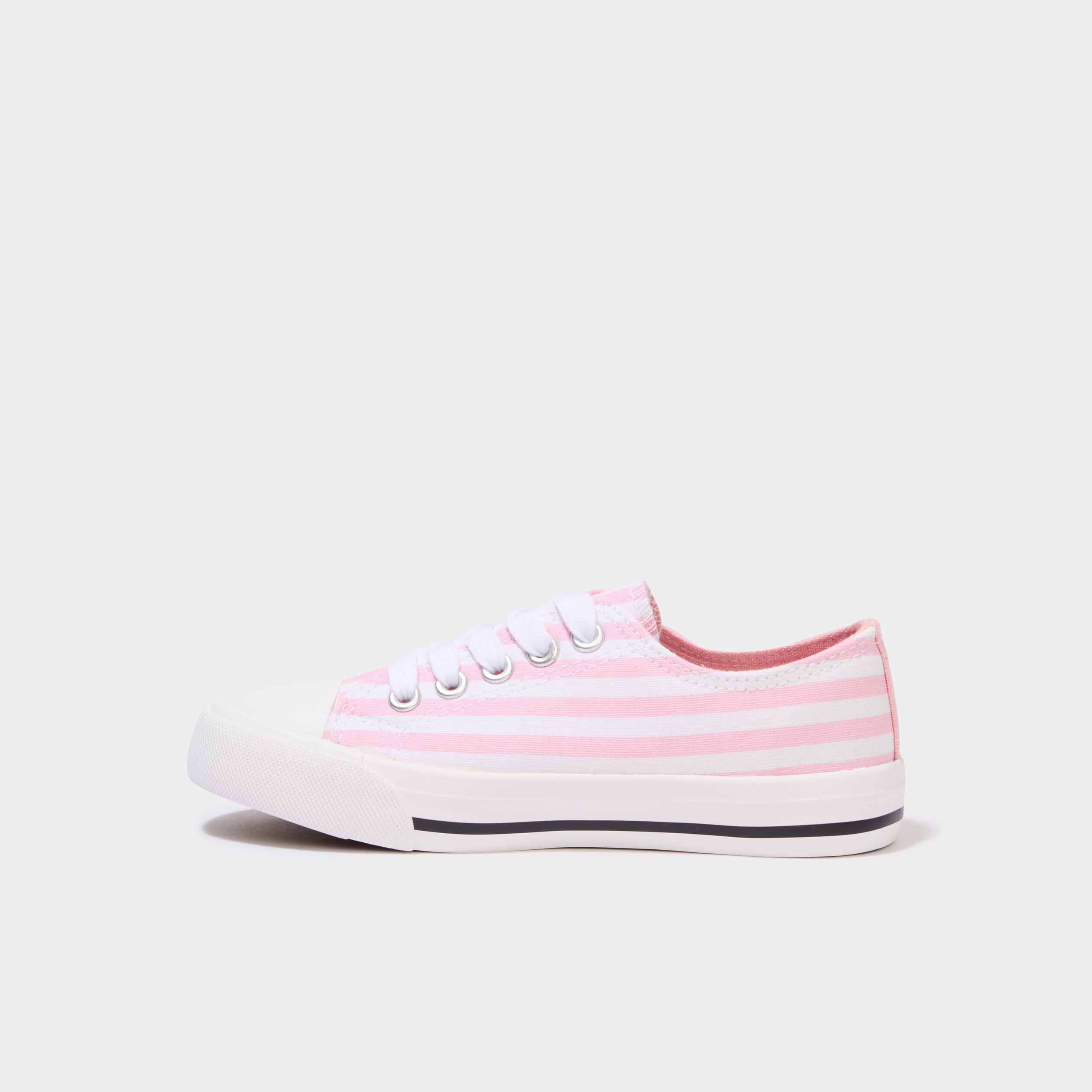 Tennis basses en toile bout renforc&eacute; rose fille