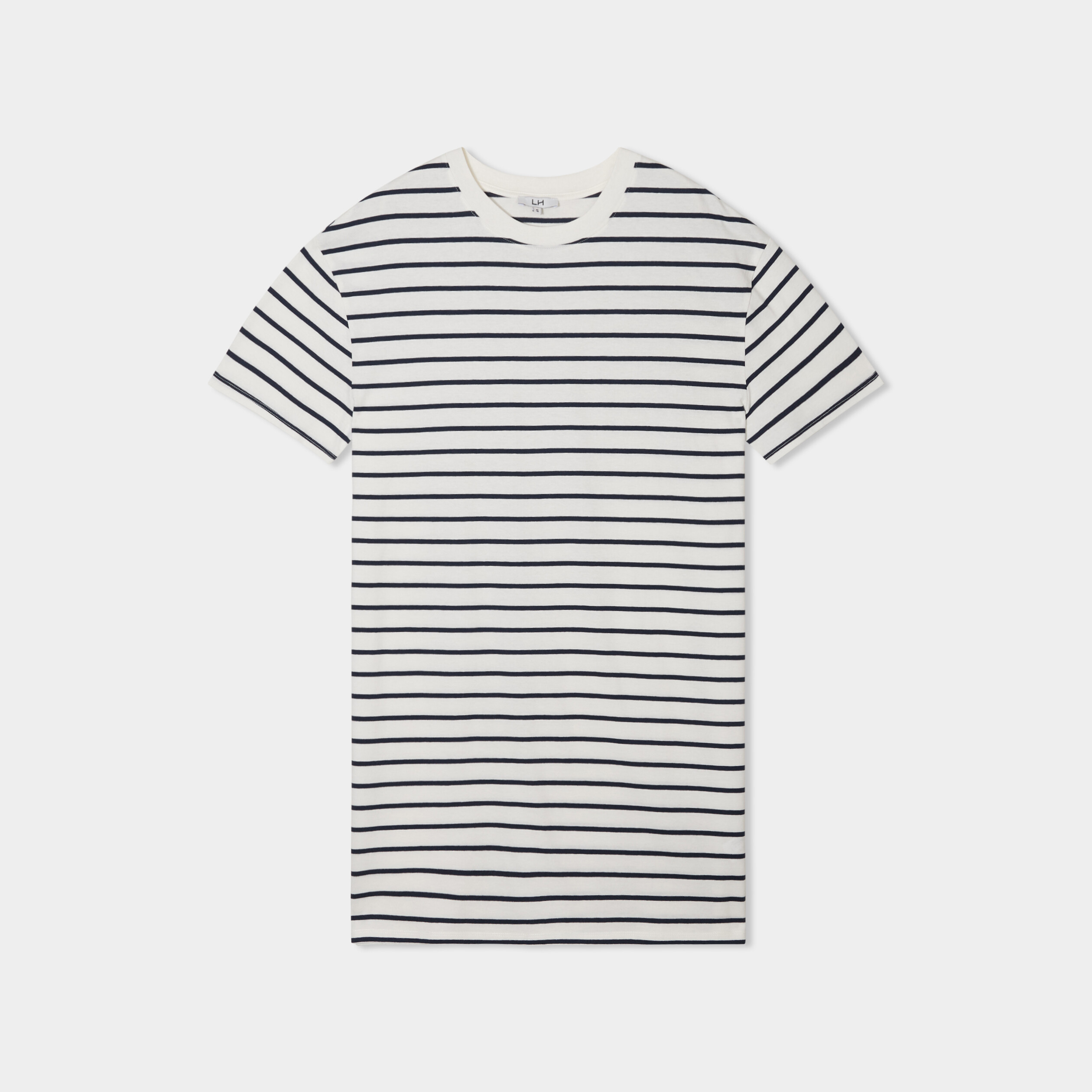 Robe t-shirt manches courtes coton ecru femme