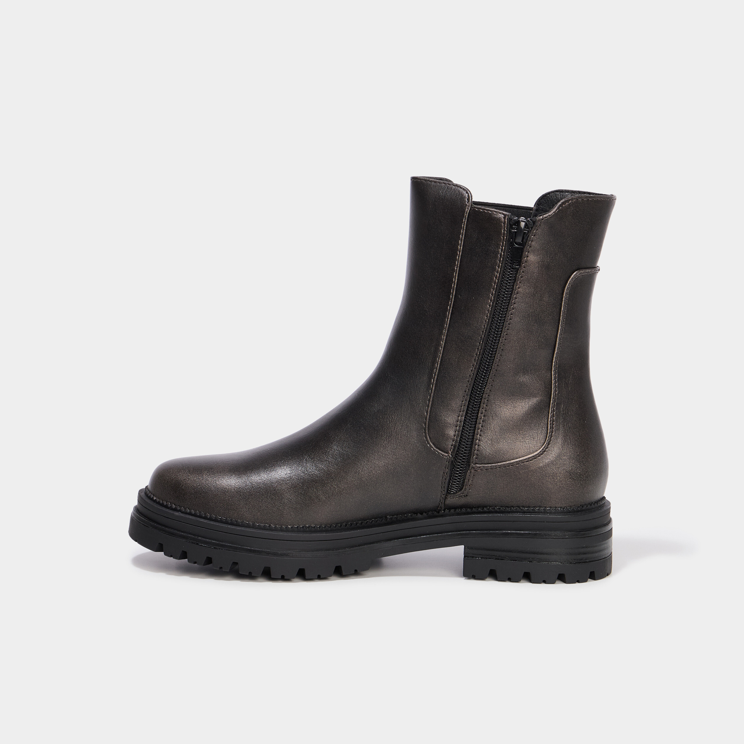 Boots chelsea crant&eacute;es noir femme