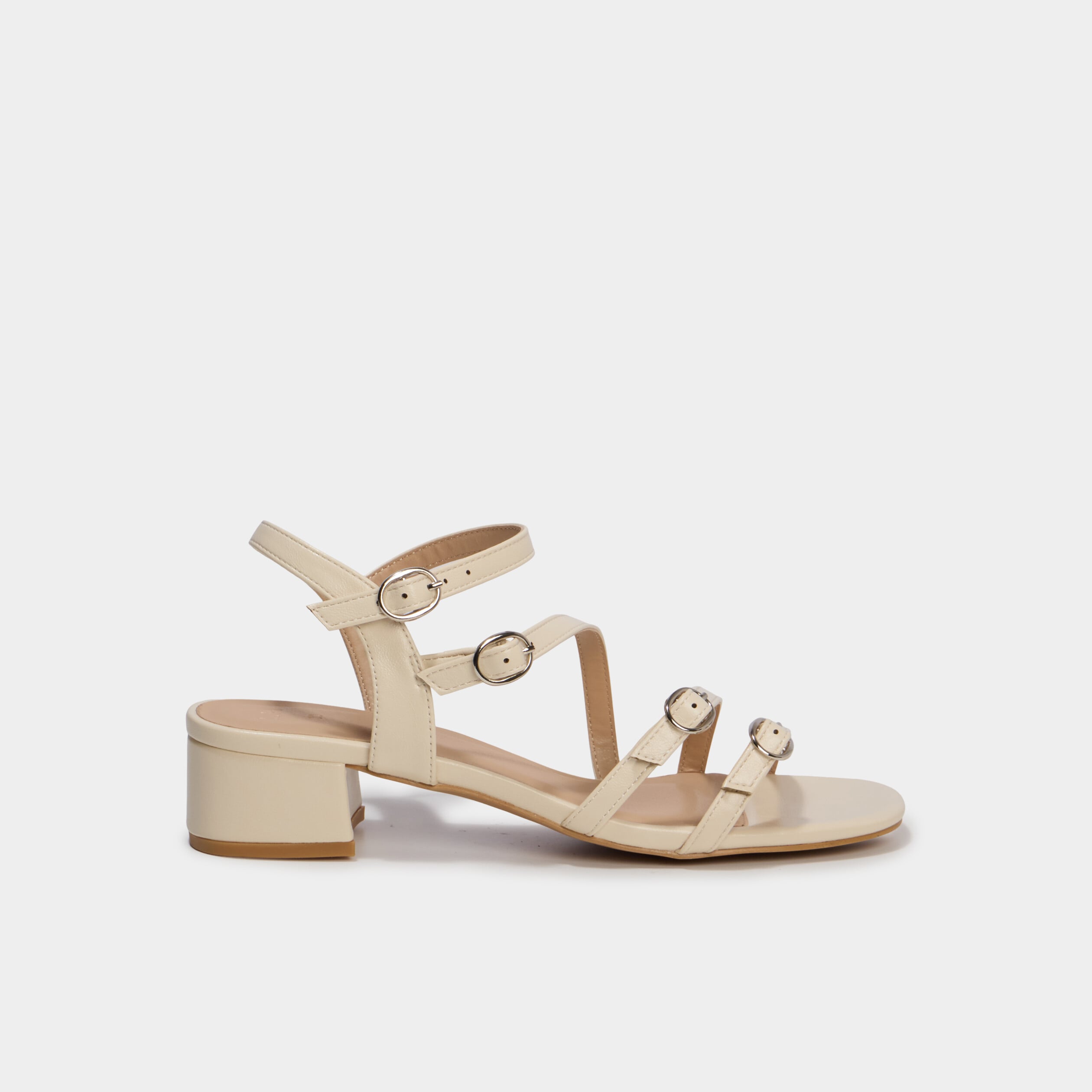 Sandales multibrides &agrave; talons blanc femme