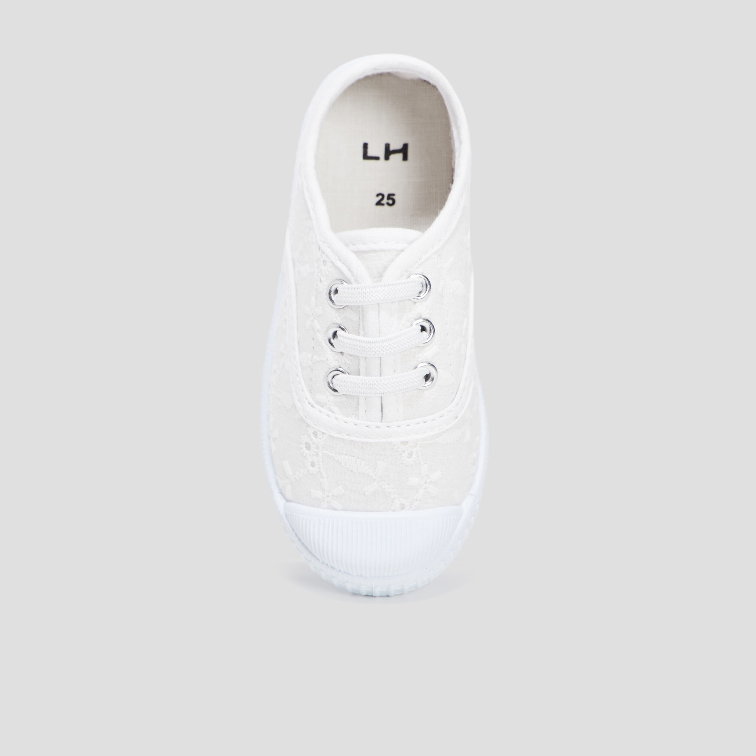 Basket toile blanche top fille