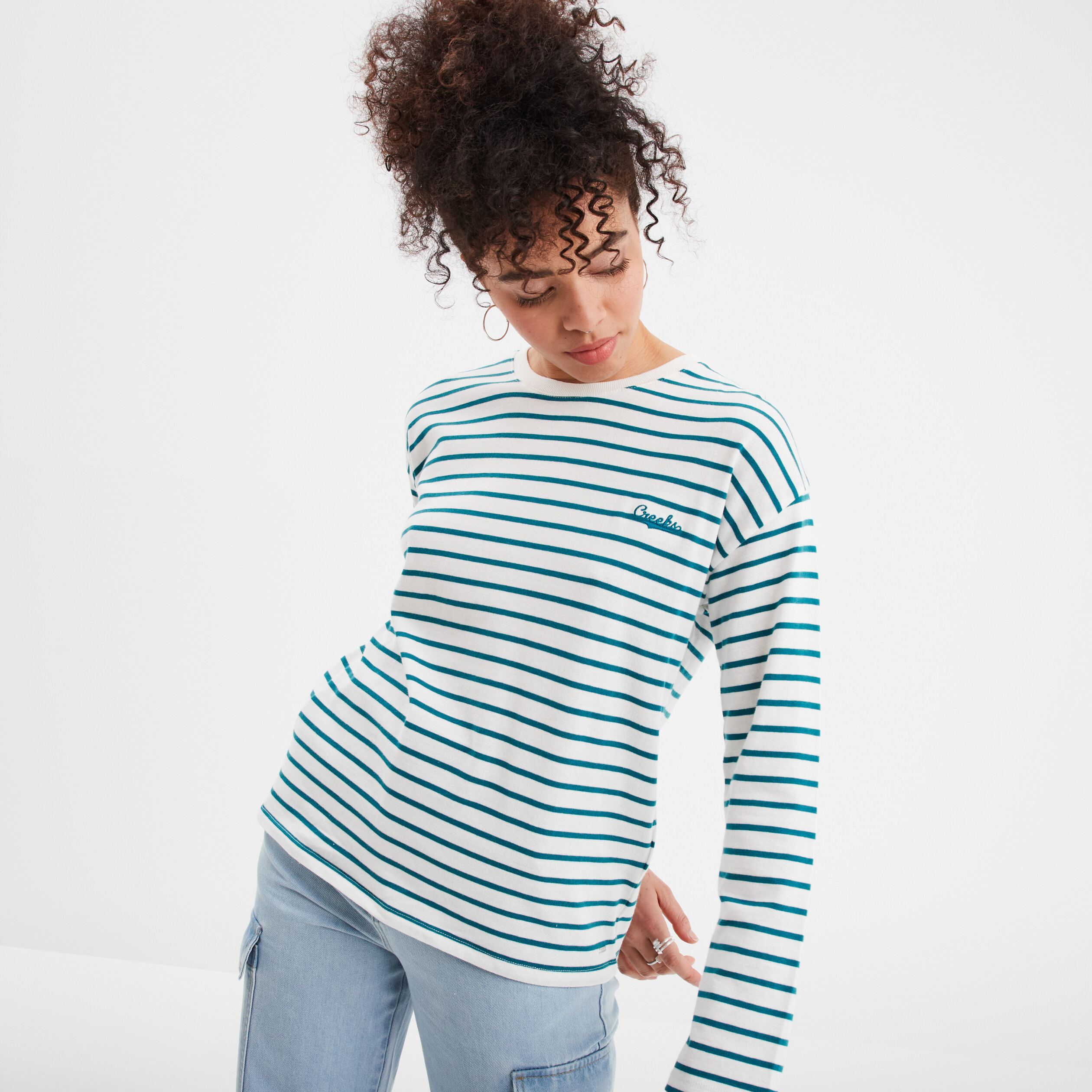 t shirt manches longues creeks blanc femme T-shirt manches longues Creeks blanc femme