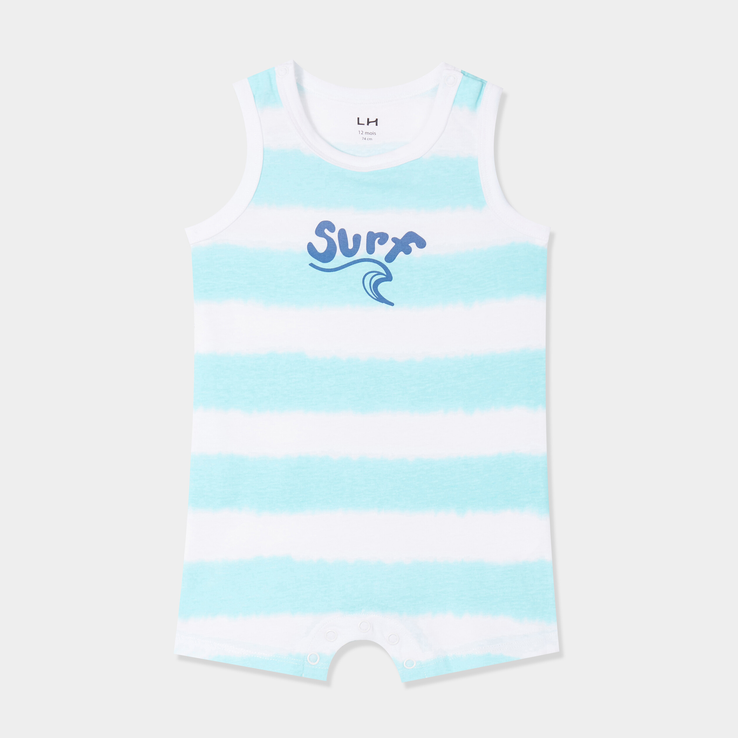 combishort sans manches coton bleu turquoise bebeg Combishort sans manches coton bleu turquoise bébé garçon