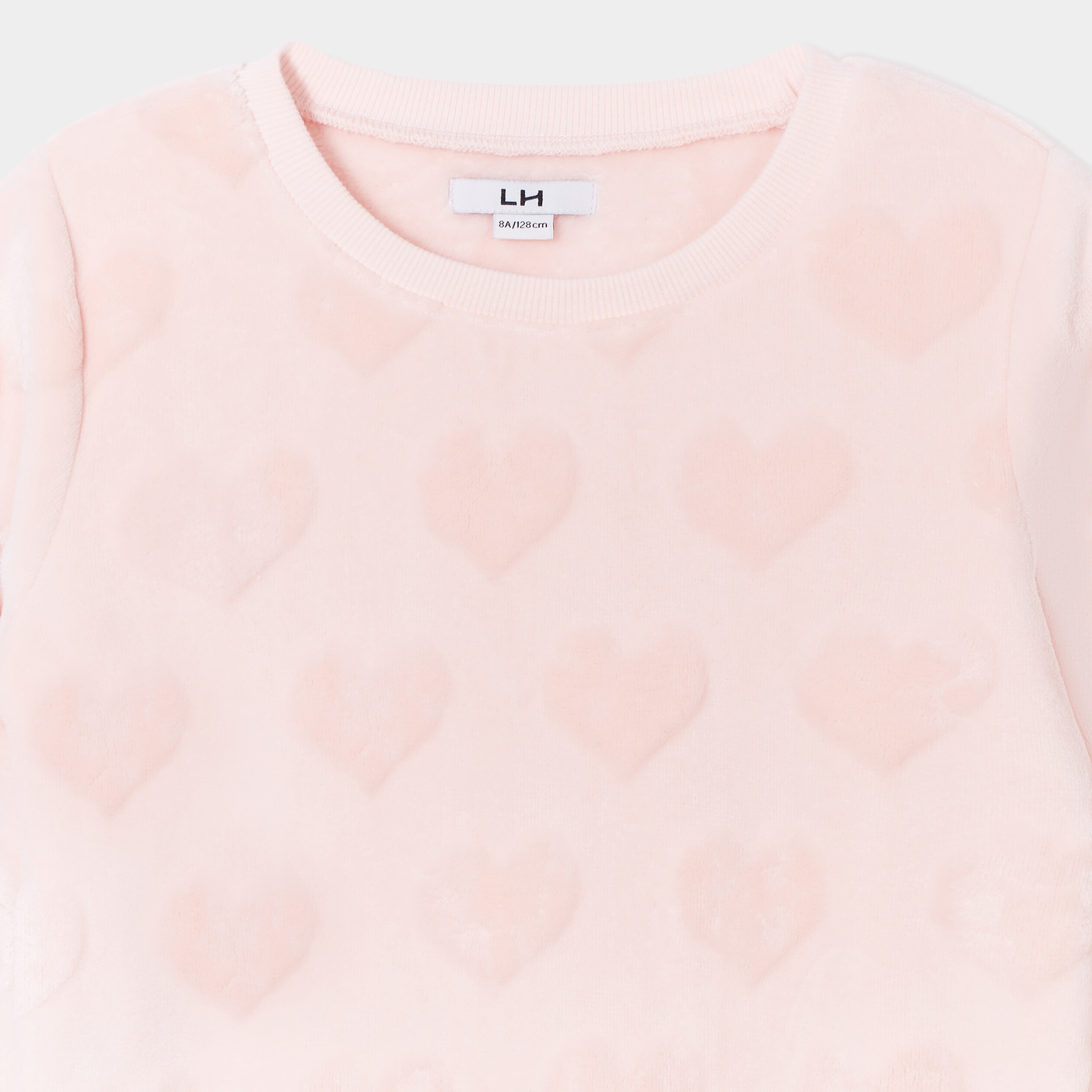 Sweat doux manches longues rose clair fille