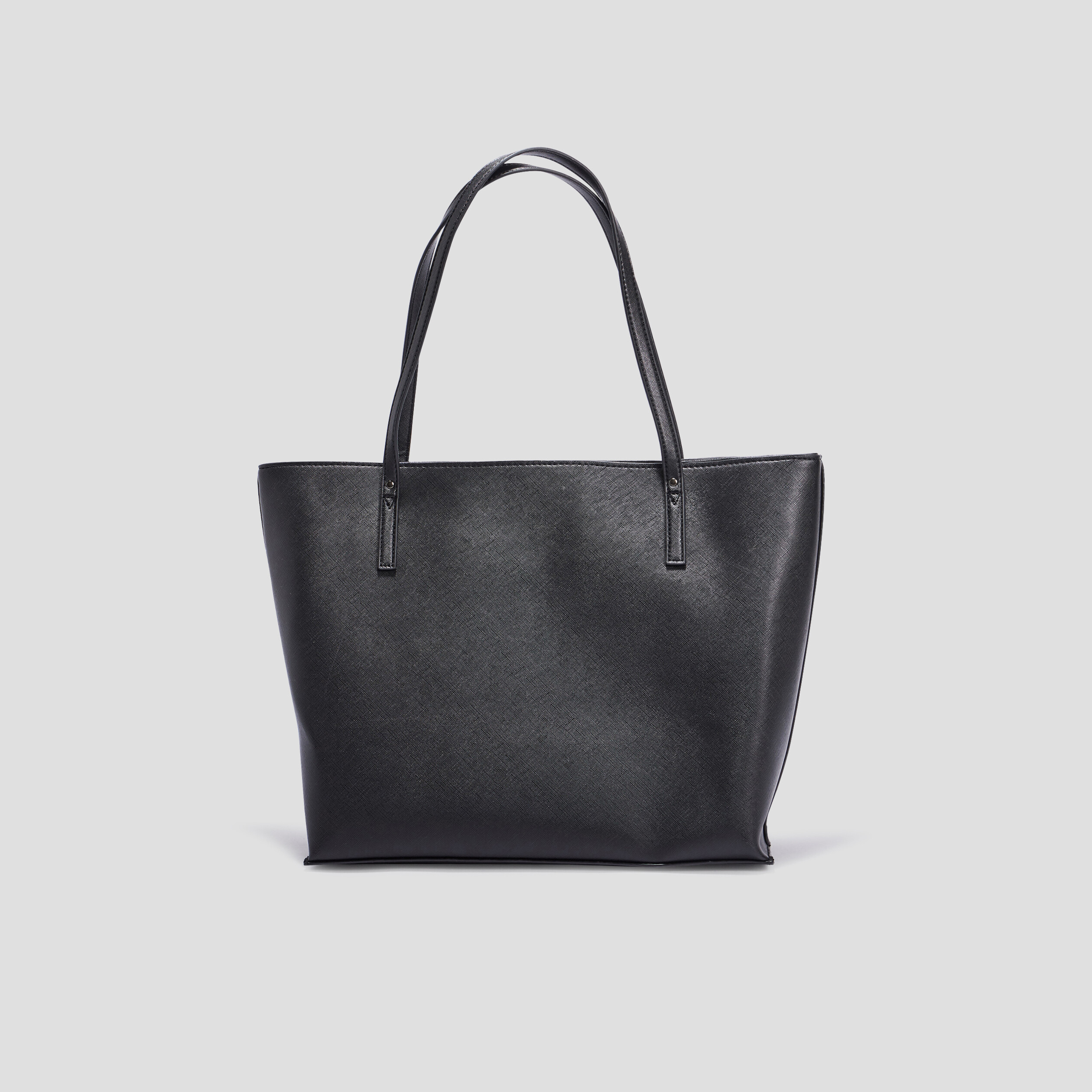 Sac cabas trap&egrave;ze noir femme
