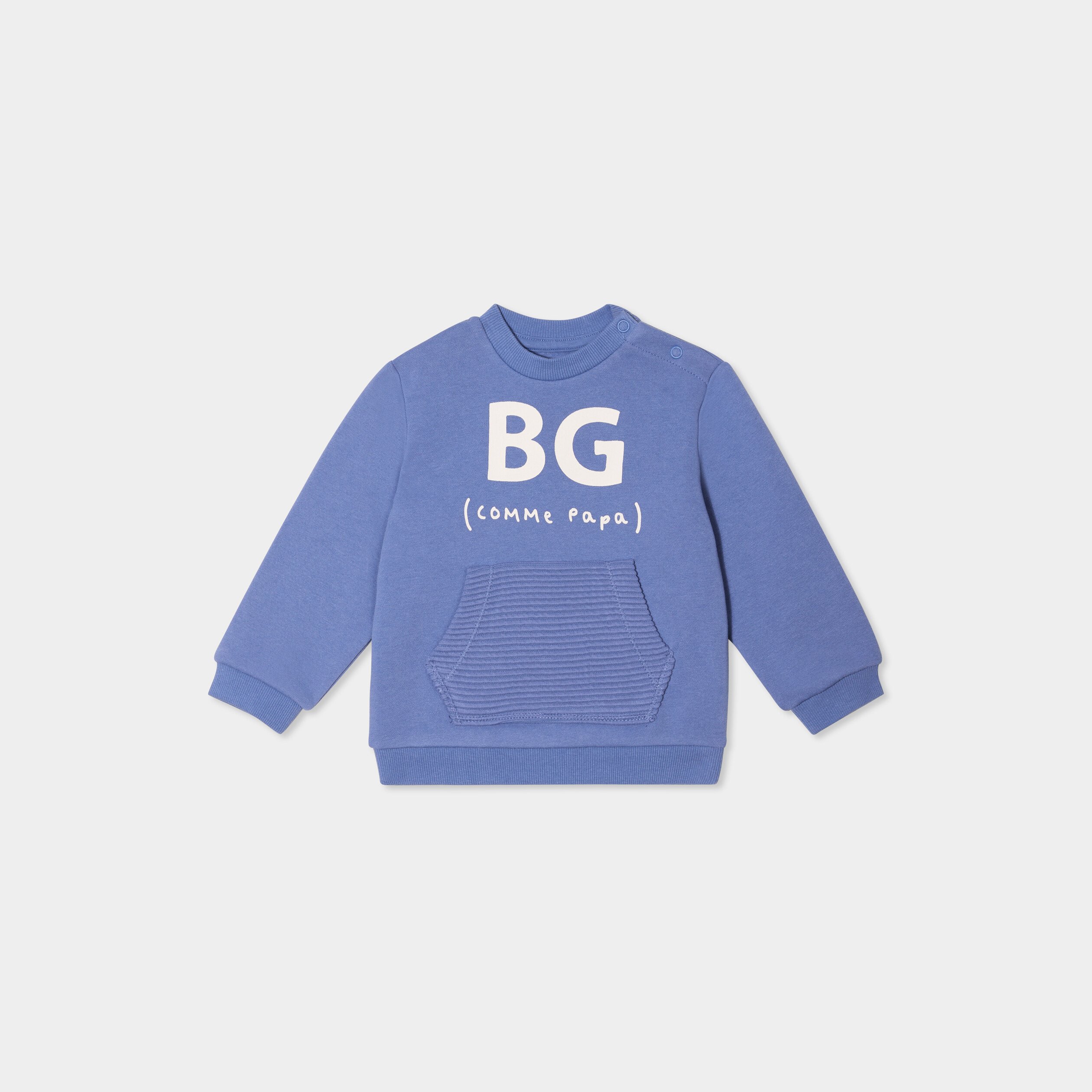 sweat manches longues avec poche bleu lavande bebeg Sweat manches longues avec poche bleu lavande bébé garçon