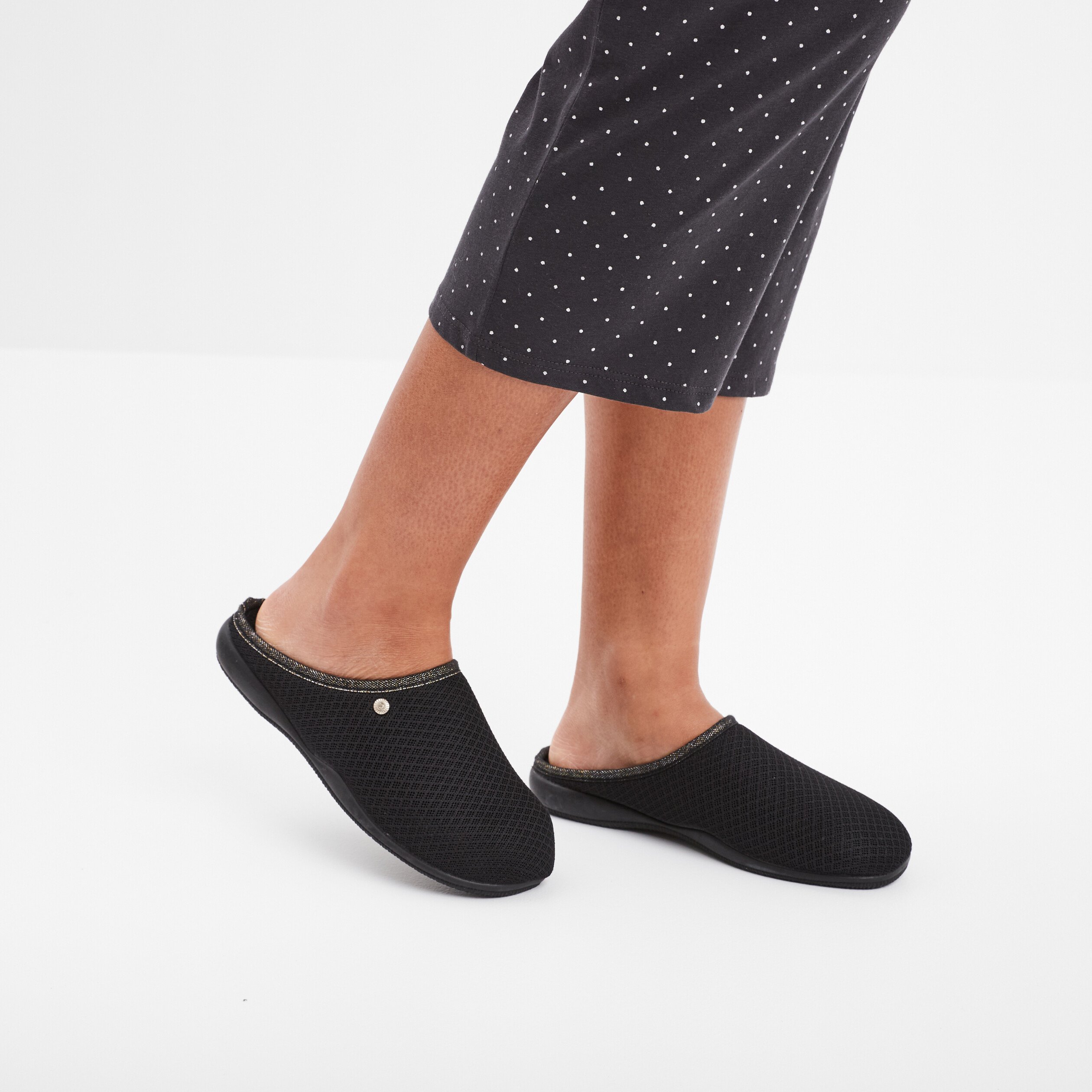 chaussons mules noir femme Chaussons mules noir femme