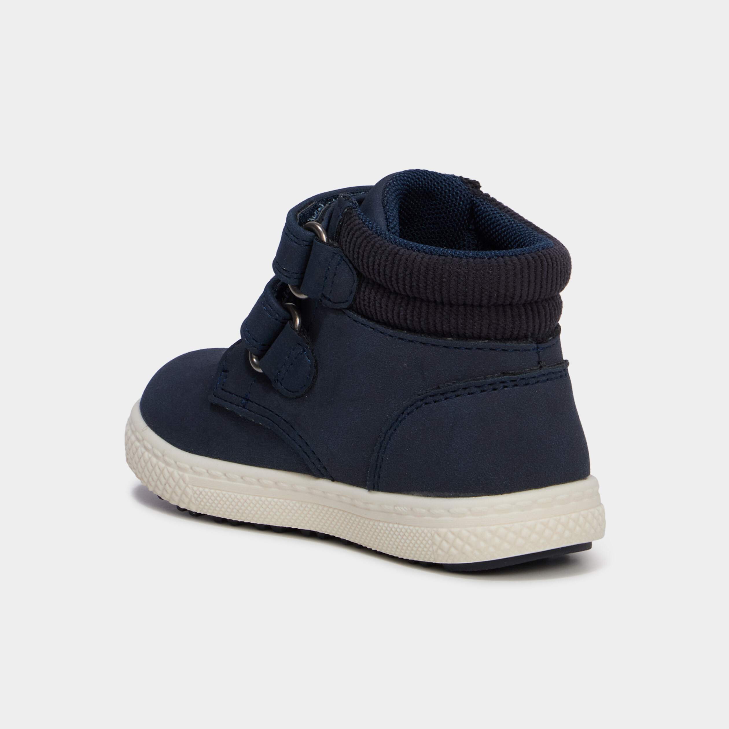 Baskets montantes &agrave; scratchs bleu marine b&eacute;b&eacute; gar&ccedil;on