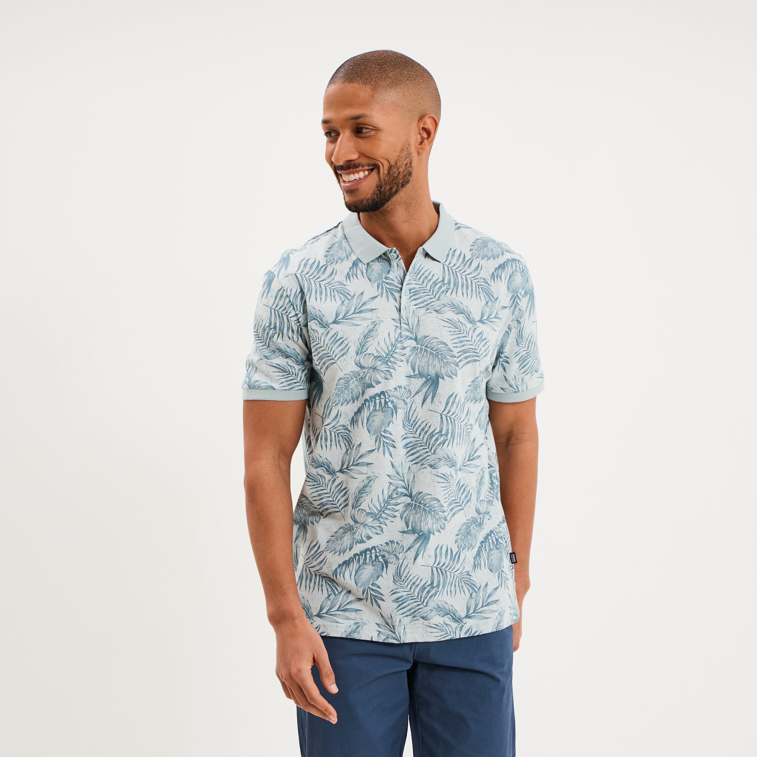 Polo jersey droit manches courtes coton gris homme
