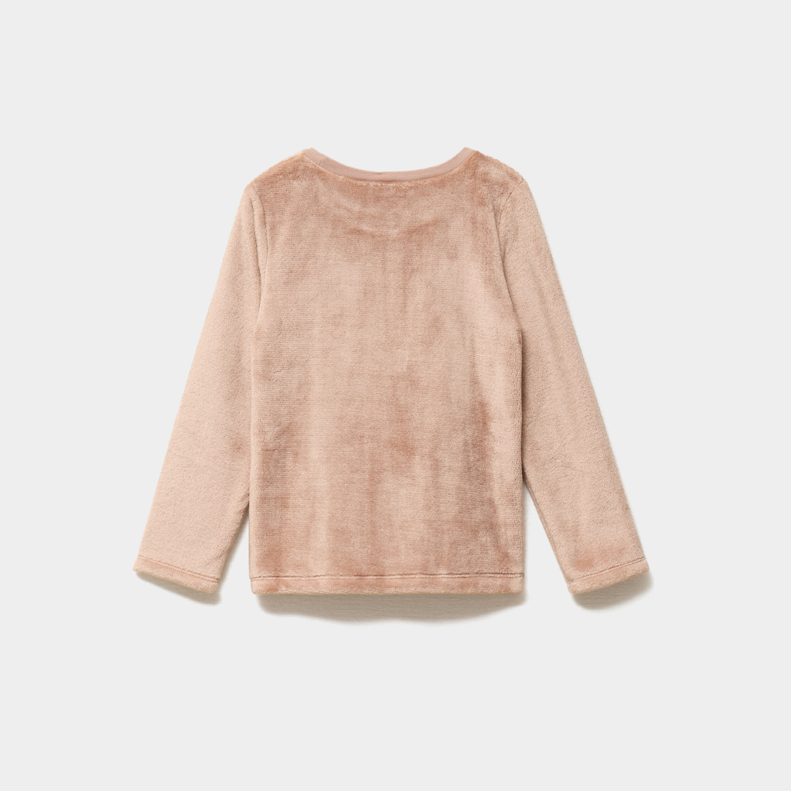 Ensemble pyjama effet velours 2 pi&egrave;ces taupe fille