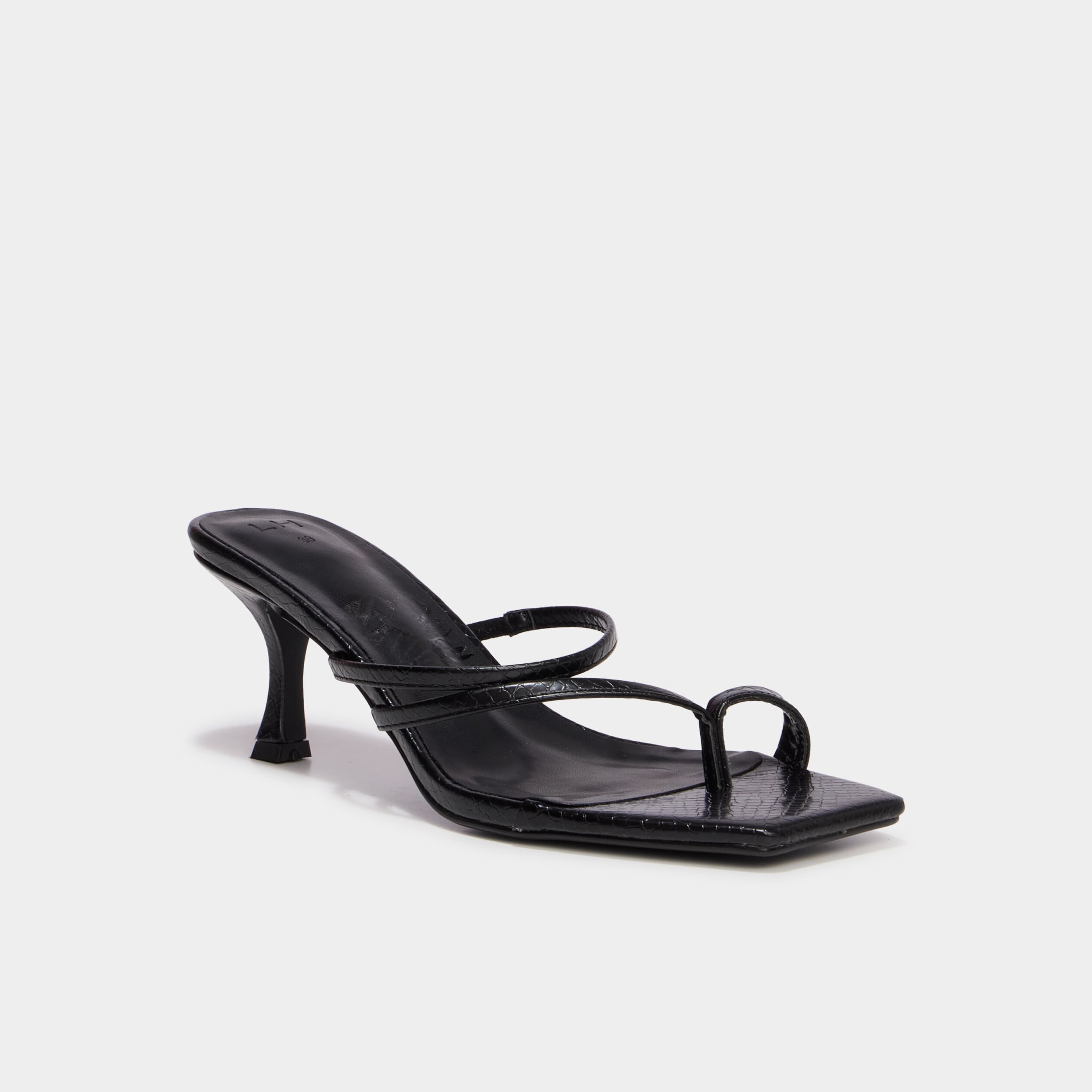 Mules &agrave; talons kitten heels noir femme