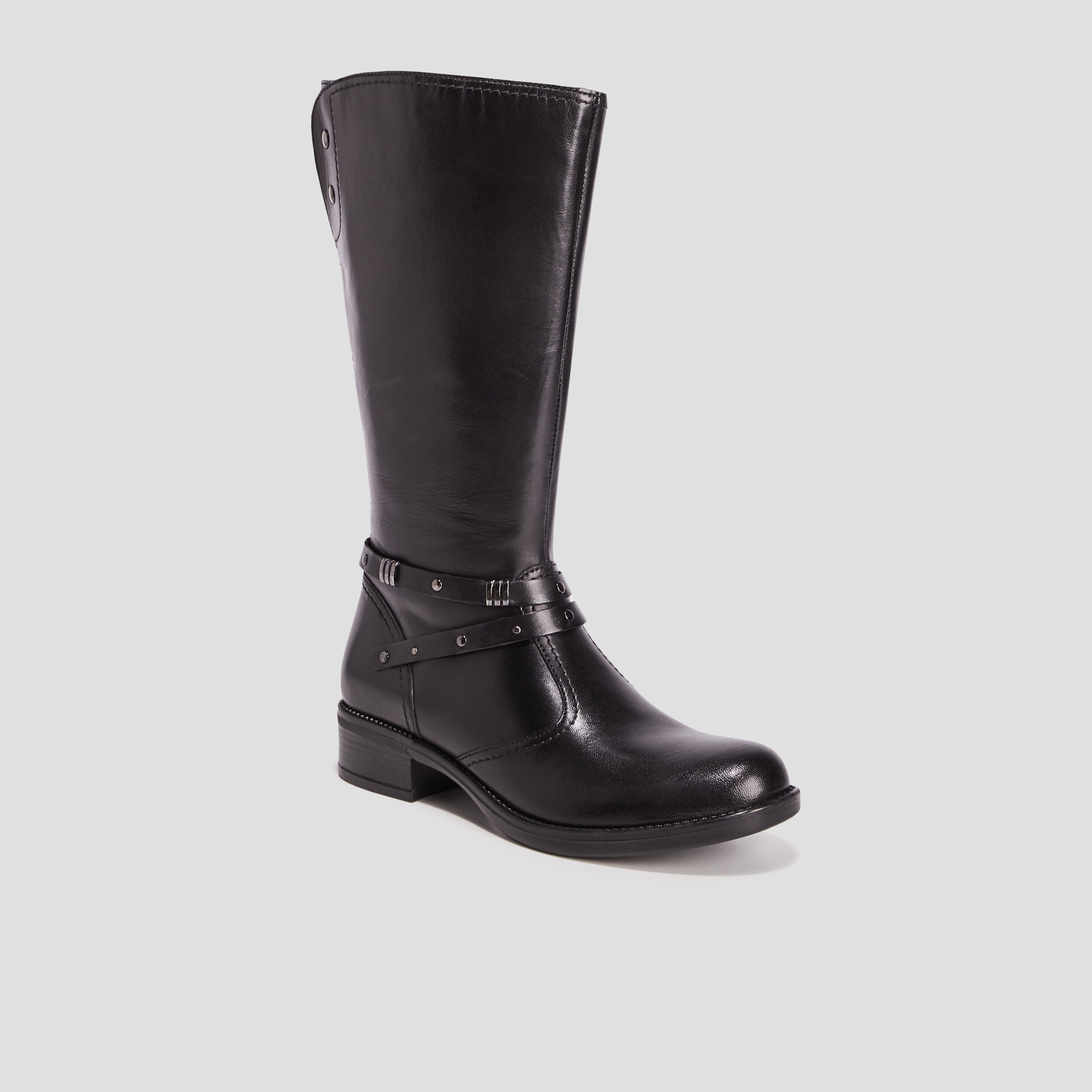 bottes zippees en cuir noir fille Bottes zippées en cuir noir fille