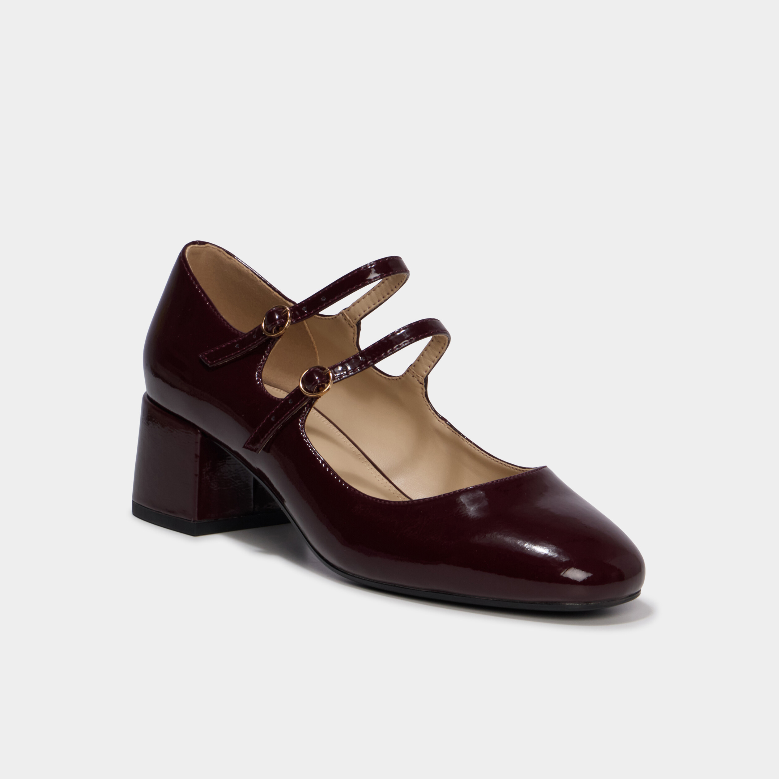 Babies en vernis &agrave; talons bordeaux femme
