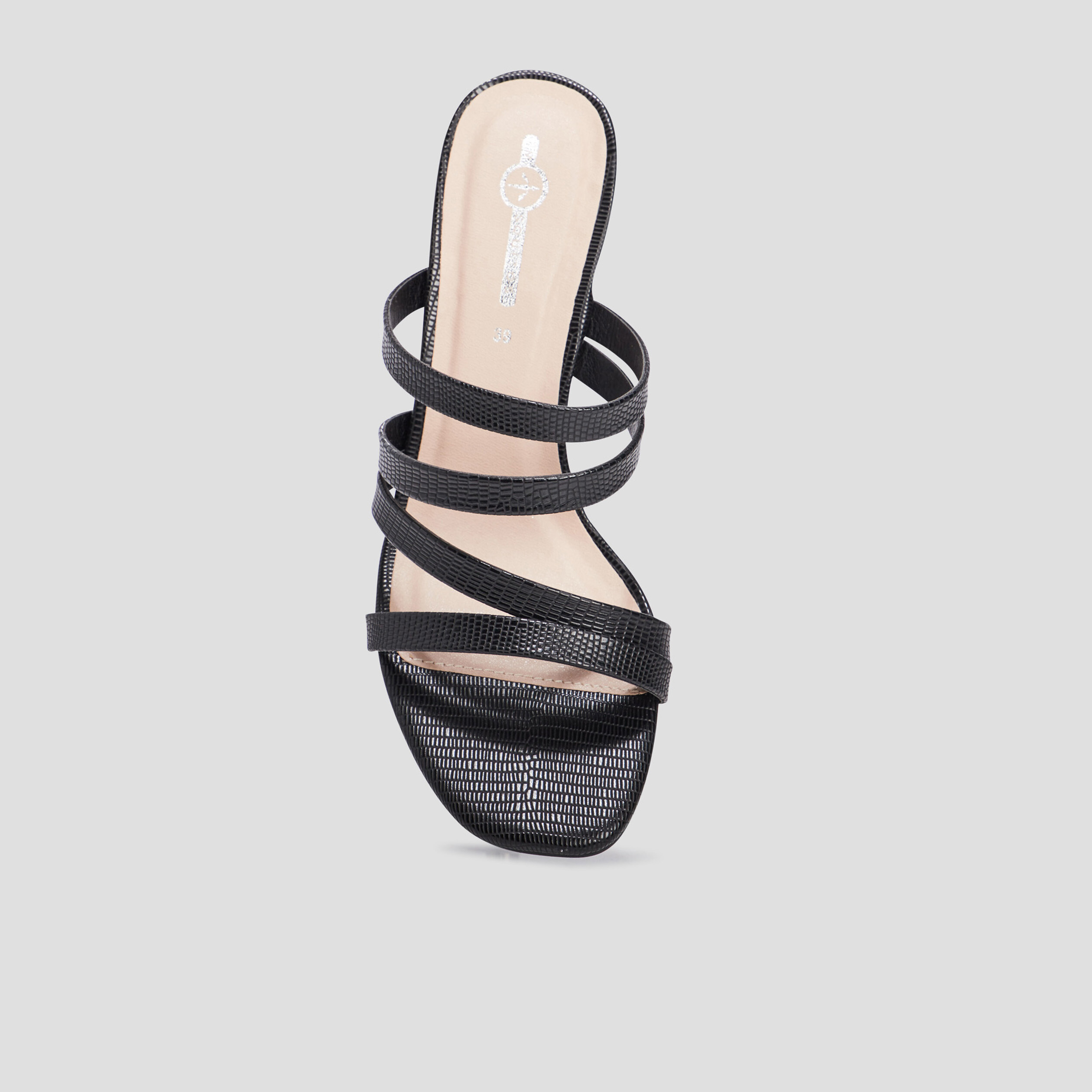 Mules à talons noir femme