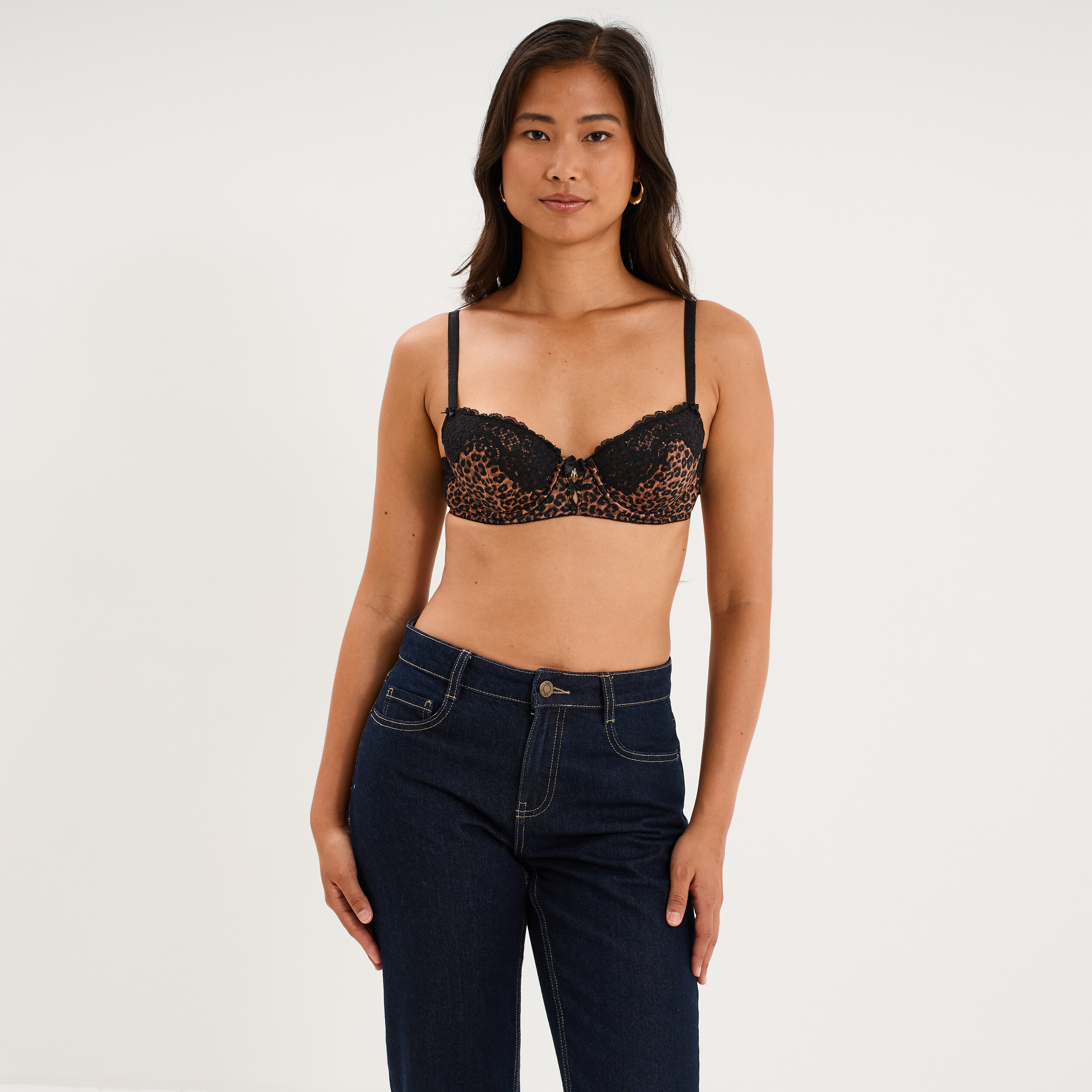 Soutien-gorge corbeille padd&eacute; marron femme