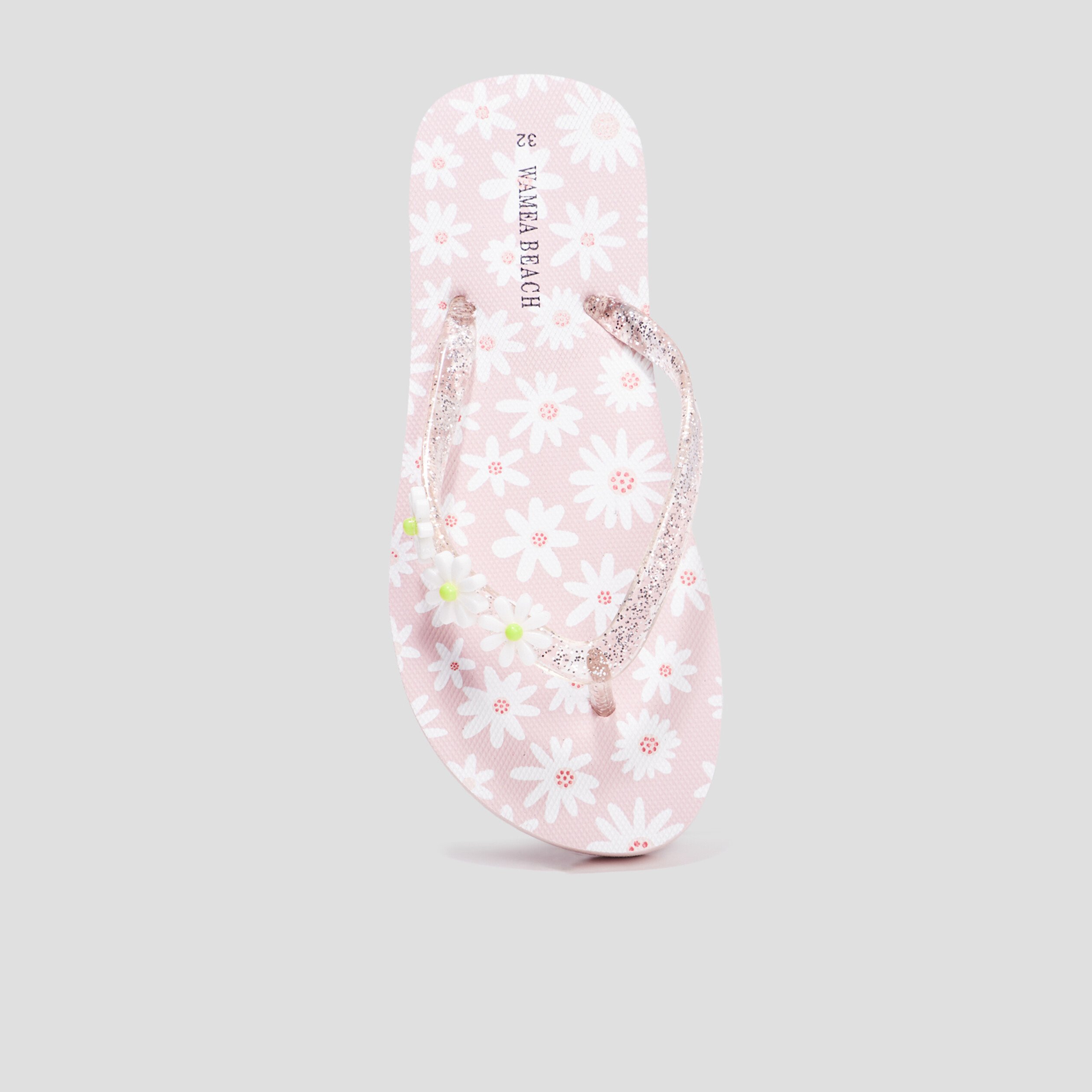 tongs details pailletes wamea beach rose fille Tongs détails pailletés Wamea Beach rose fille