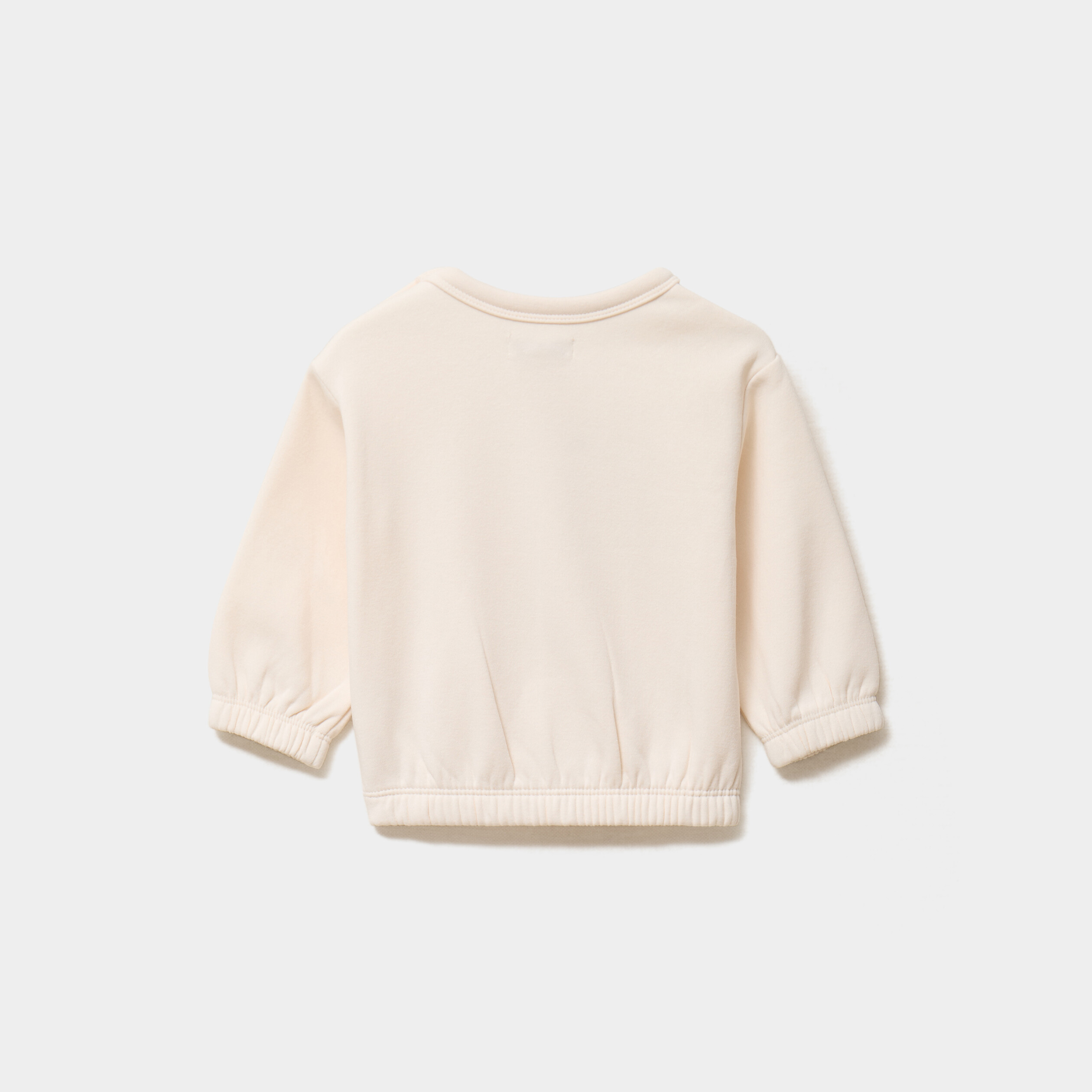 Sweat col rond manches longues creme b&eacute;b&eacute; fille