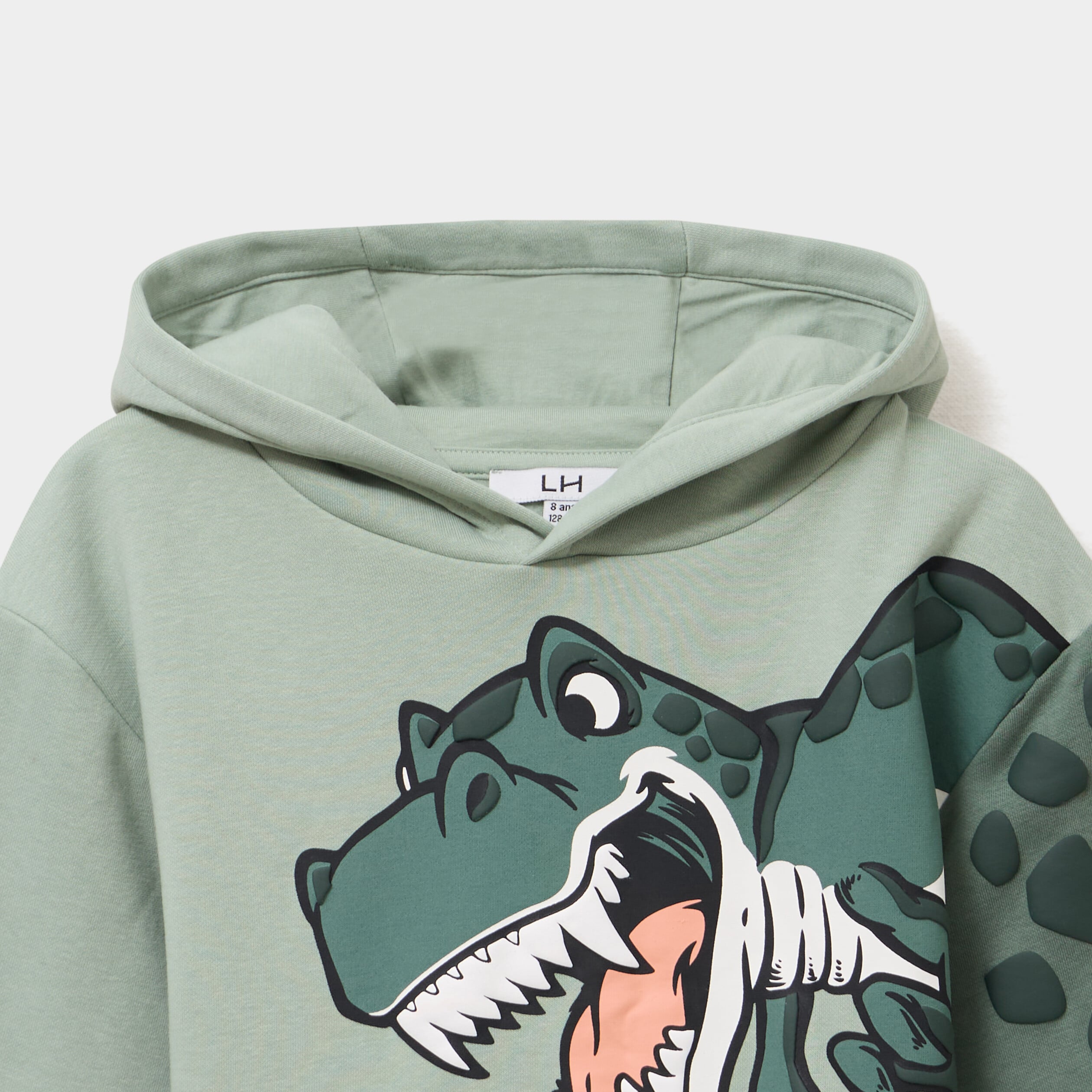 Sweat hoodie oversize &agrave; capuche vert pastel gar&ccedil;on