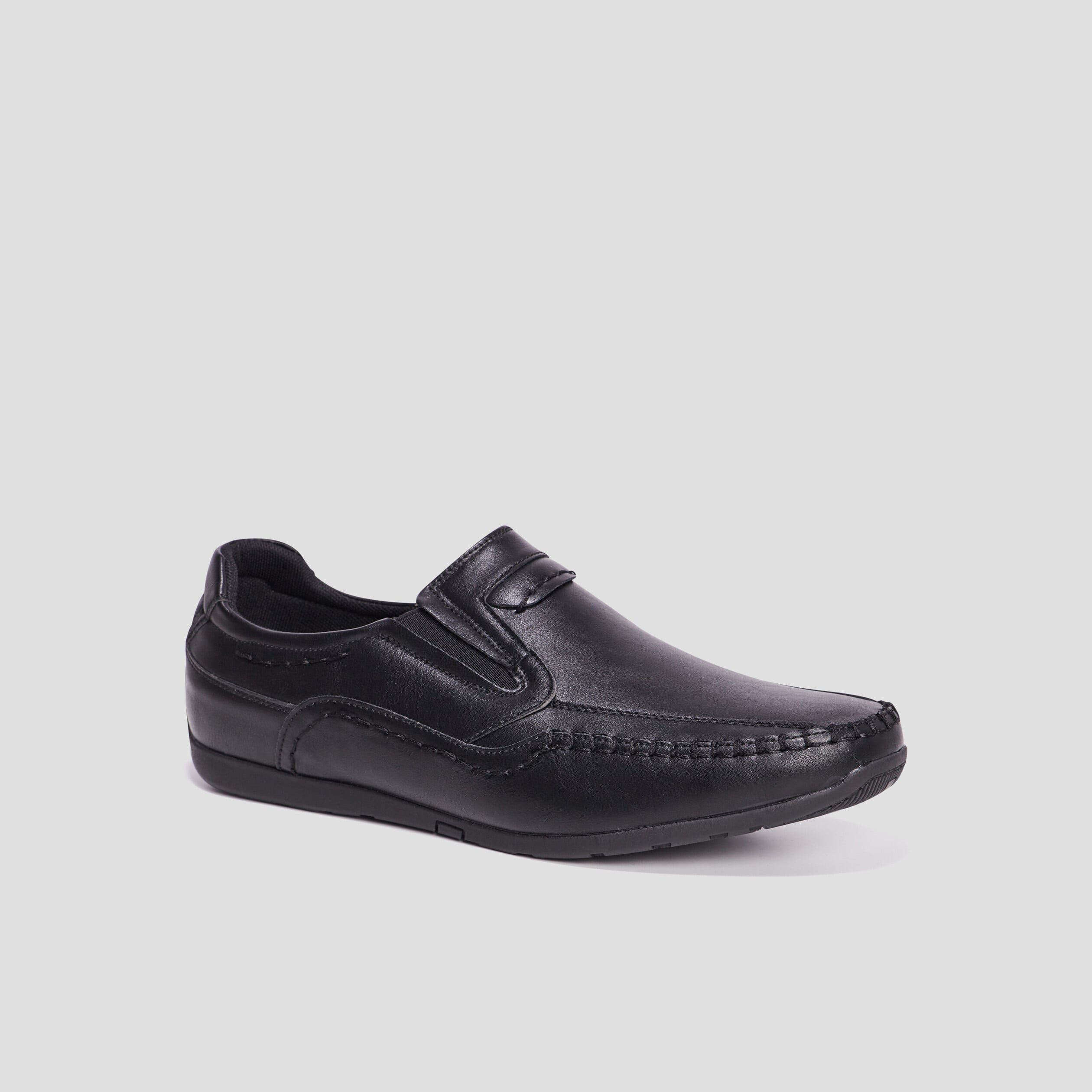 Mocassins confort &agrave; bout carr&eacute; noir homme