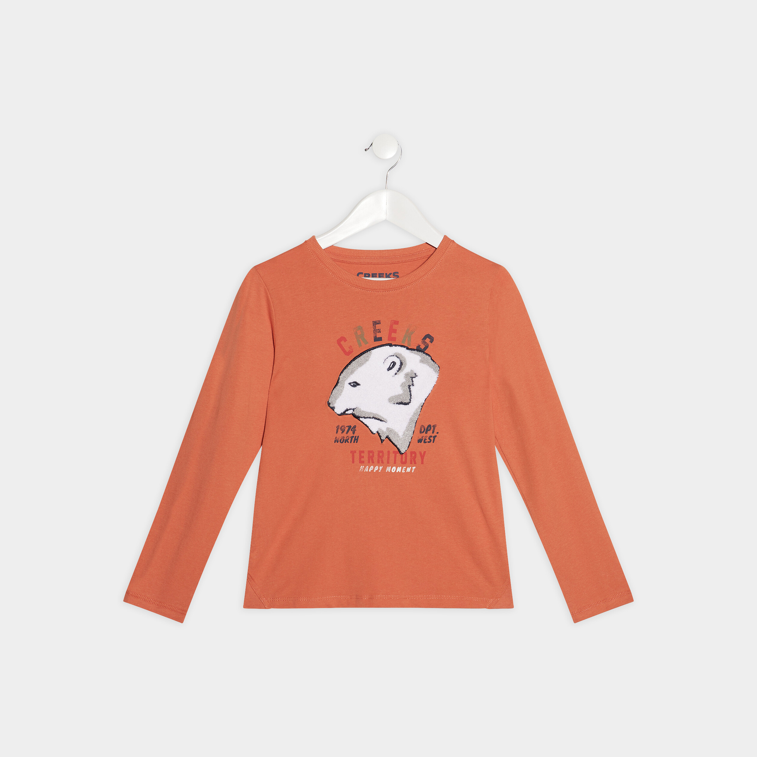 T-shirt manches longues orange garçon