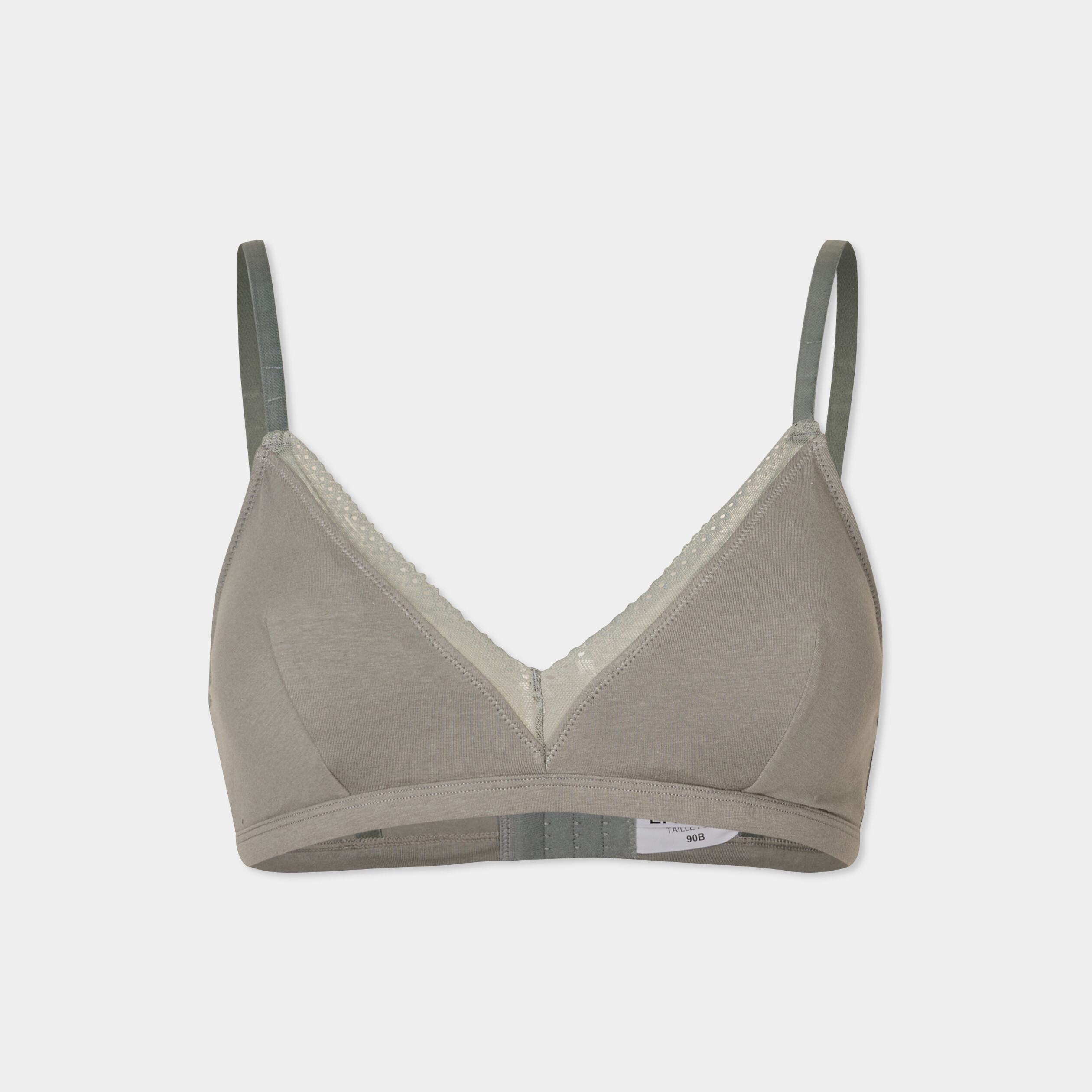 Soutien-gorge triangle sans armatures vert kaki femme