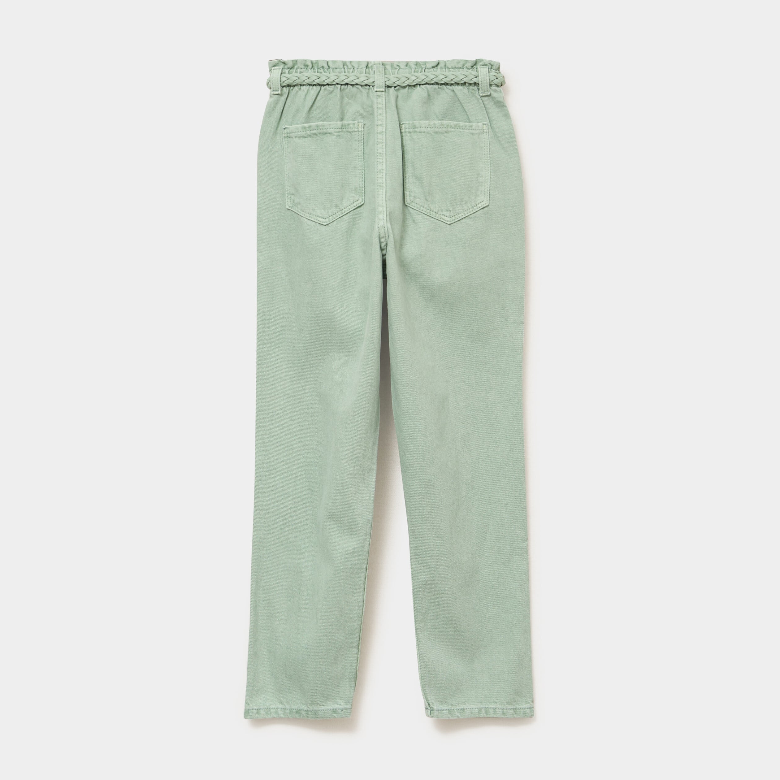 Pantalon mom taille &eacute;lastiqu&eacute;e vert pastel fille
