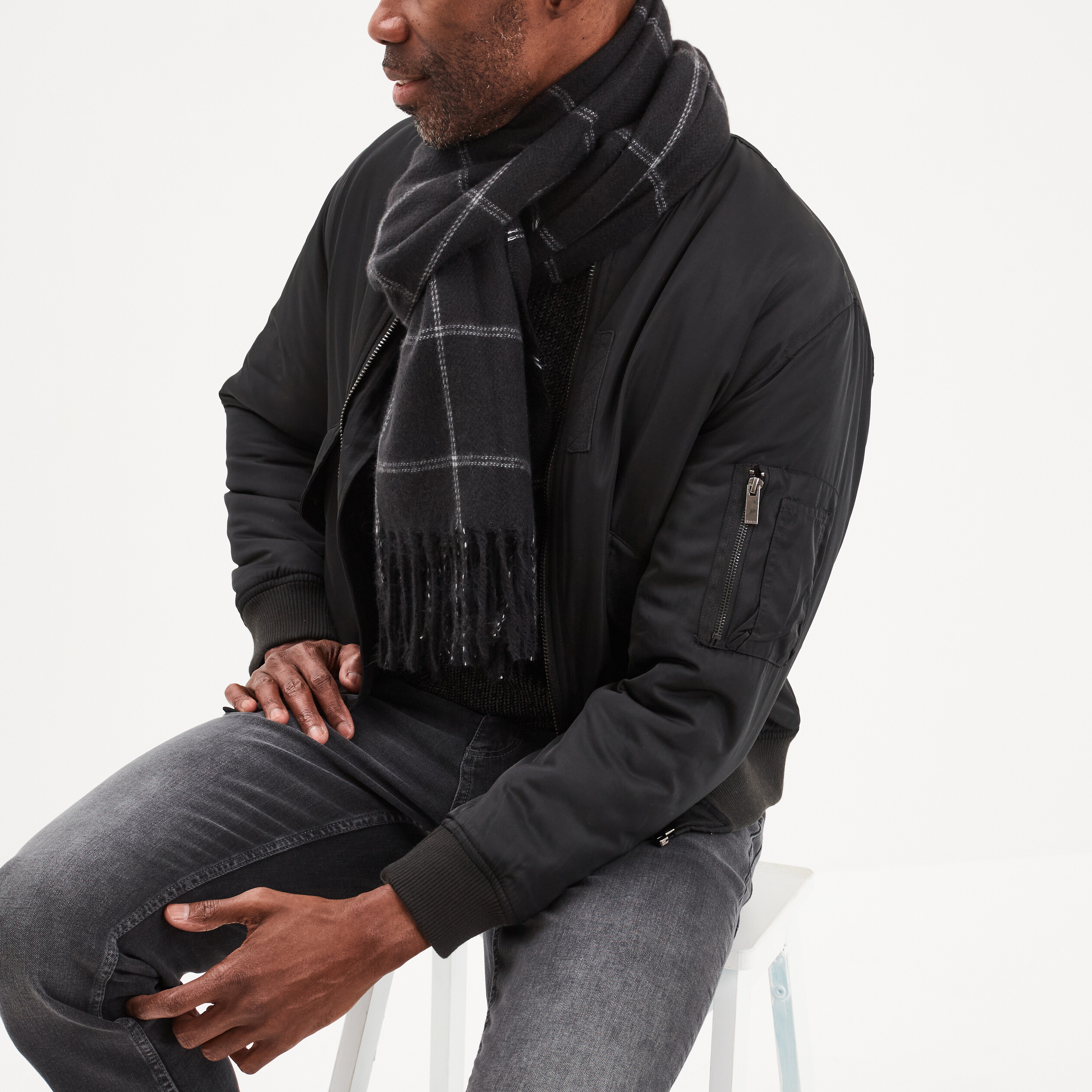 Écharpe noir homme