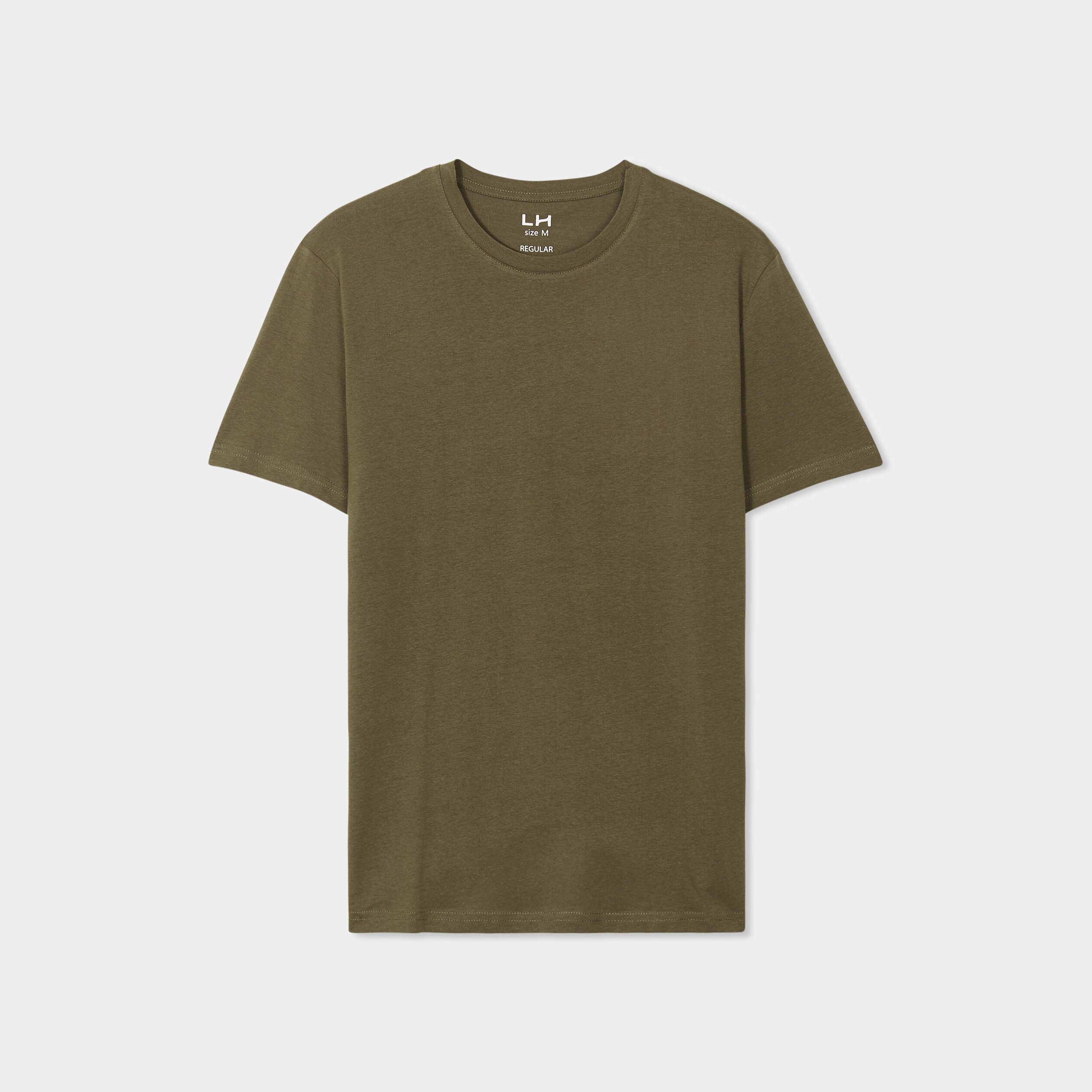 t shirt en coton manches courtes vert kaki homme T-shirt en coton manches courtes vert kaki homme