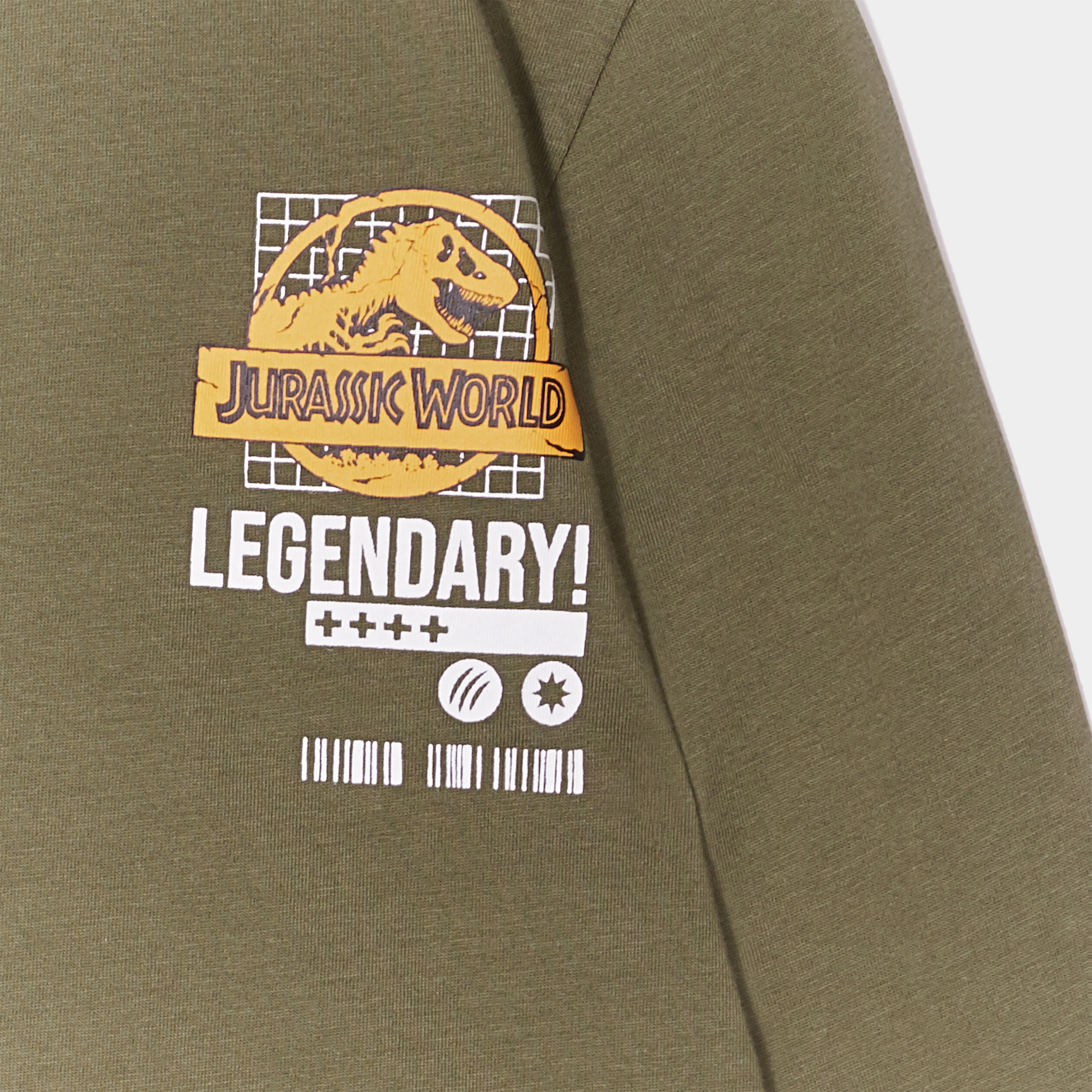 T-shirt manches longues Jurassic Park vert kaki gar&ccedil;on