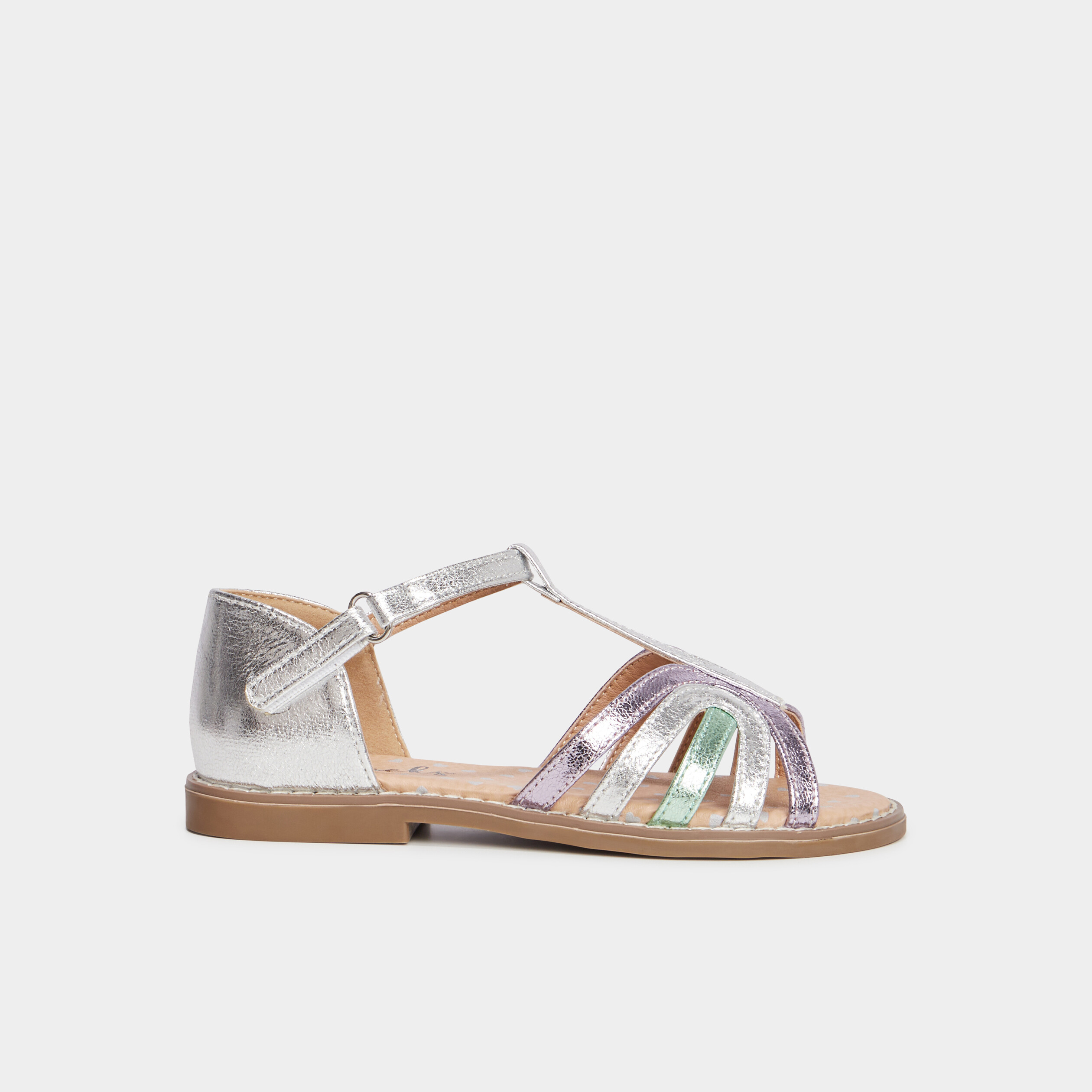 Sandales m&eacute;tallis&eacute;es Creeks multicolore fille