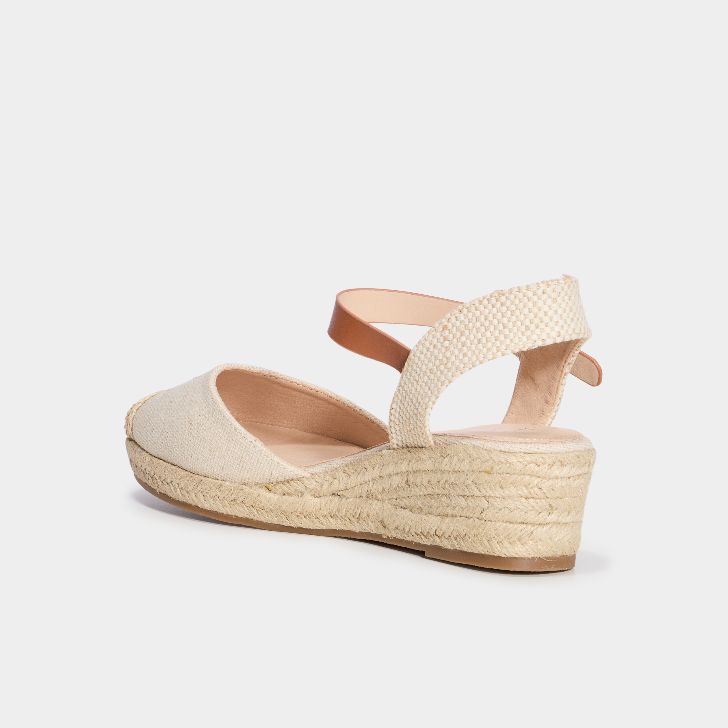 Espadrilles compens&eacute;es sable femme
