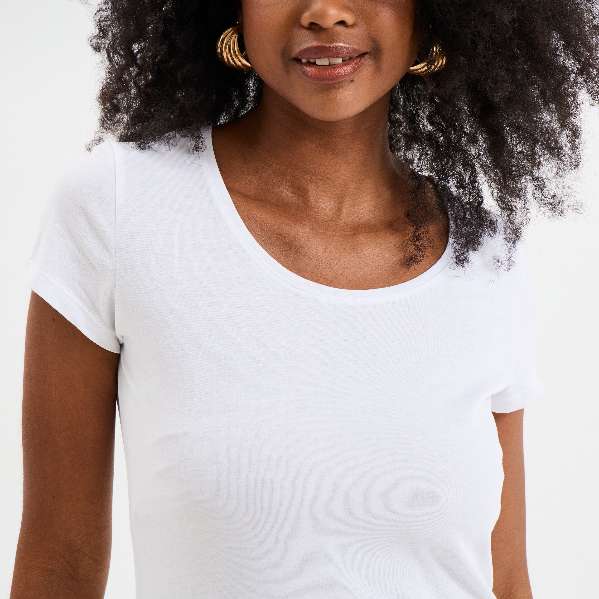 Shirt Coton Bio T Shirt Long Blanc Femme L'indispensable T-Shirt