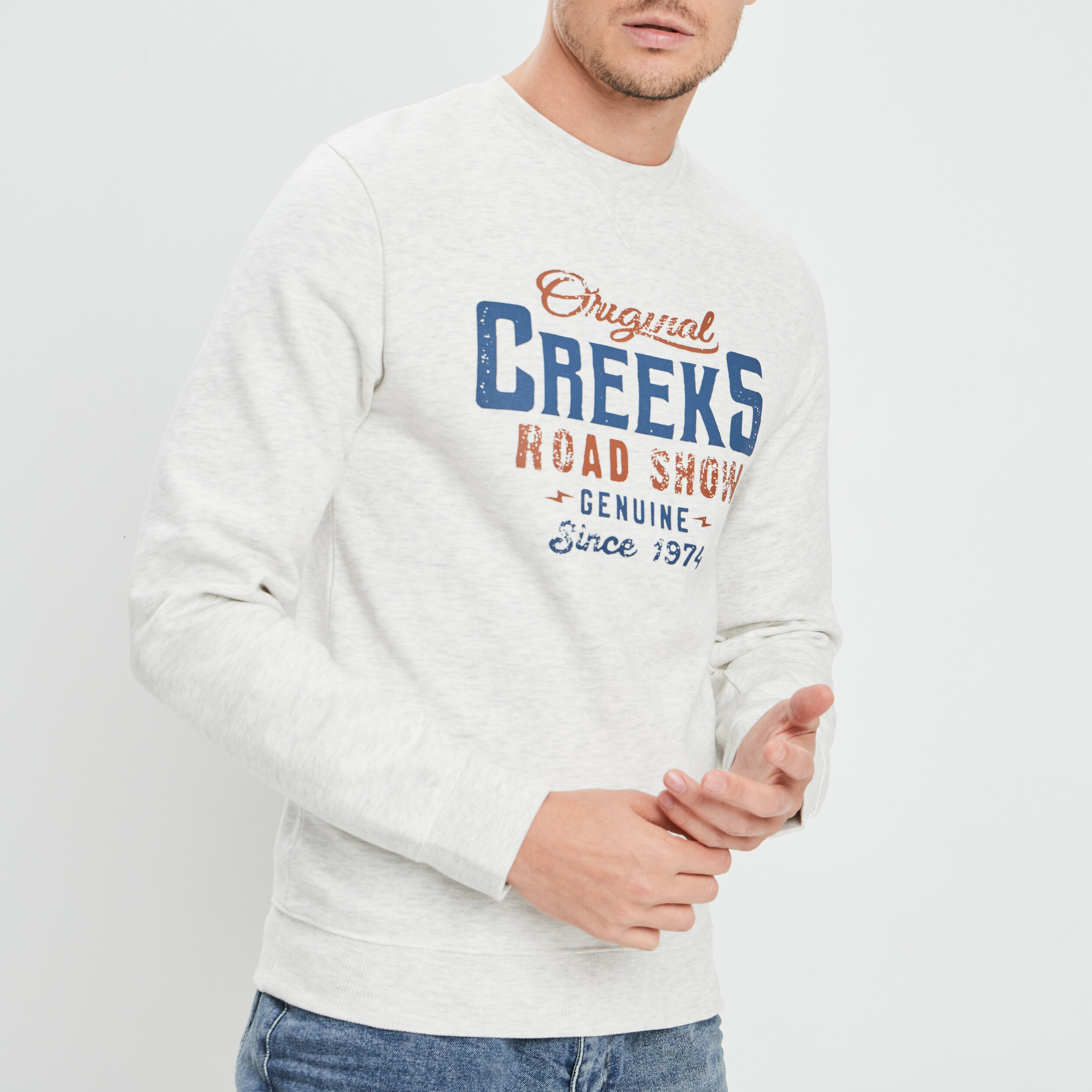 sweat a col rond creeks ivoire homme Sweat à col rond Creeks ivoire homme