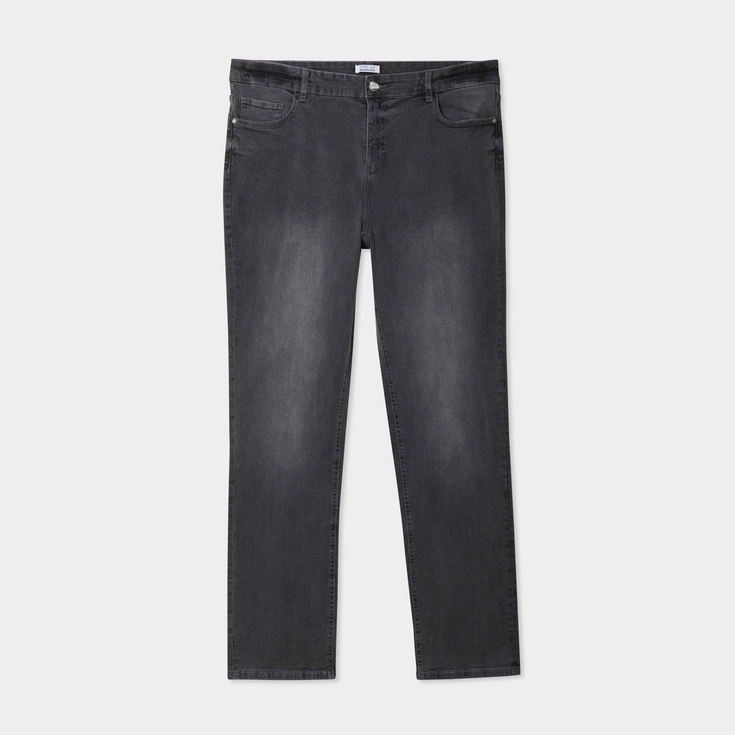 jeans straight taille haute modavista denim gris femmegt Jeans straight taille haute Modavista denim gris femme grande taille