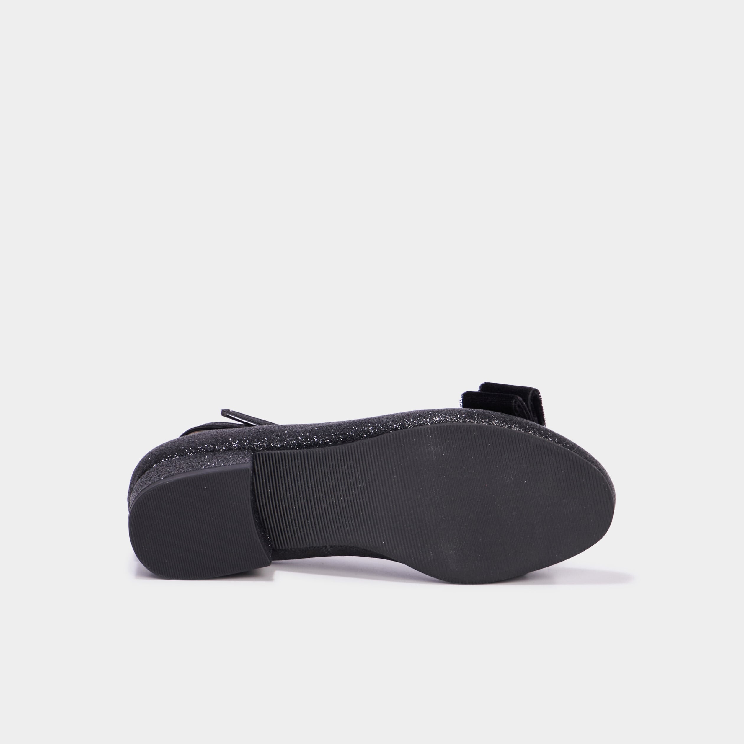Babies &agrave; talons paillet&eacute;es avec noeuds noir fille