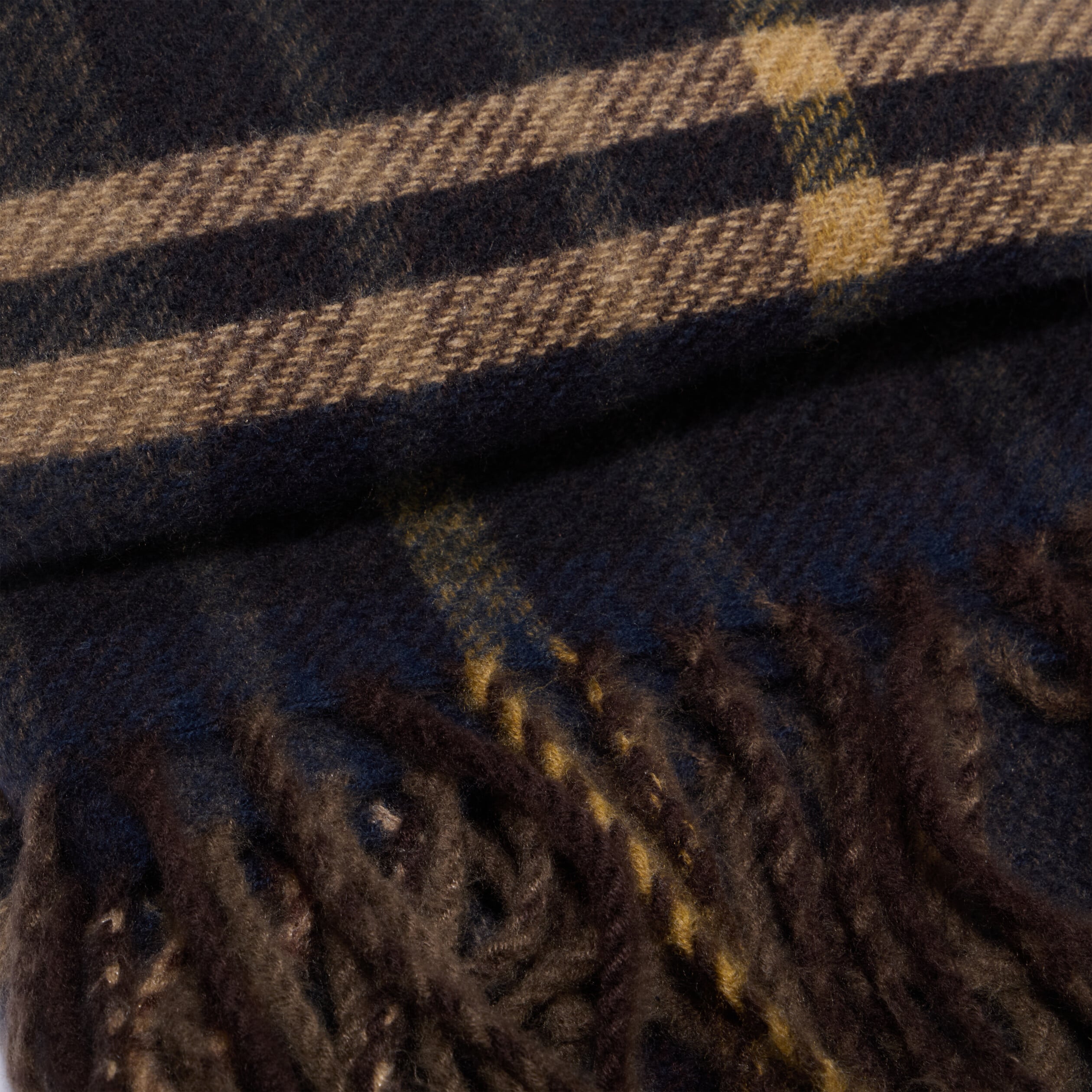 &Eacute;charpe &agrave; carreaux avec franges bleu marine homme