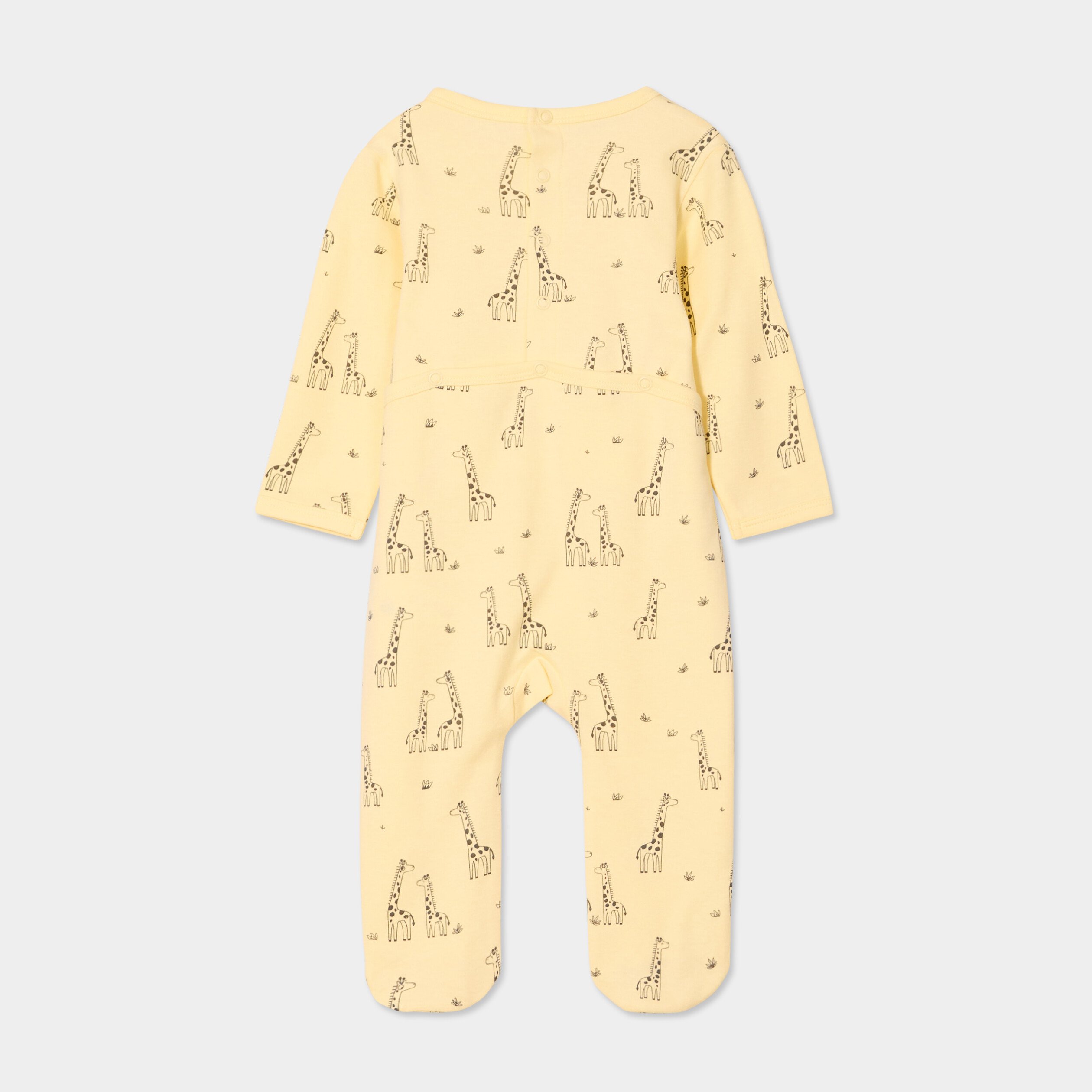 dors bien coton manches longues boutonne jaune bebe Dors-bien coton manches longues boutonné jaune bébé