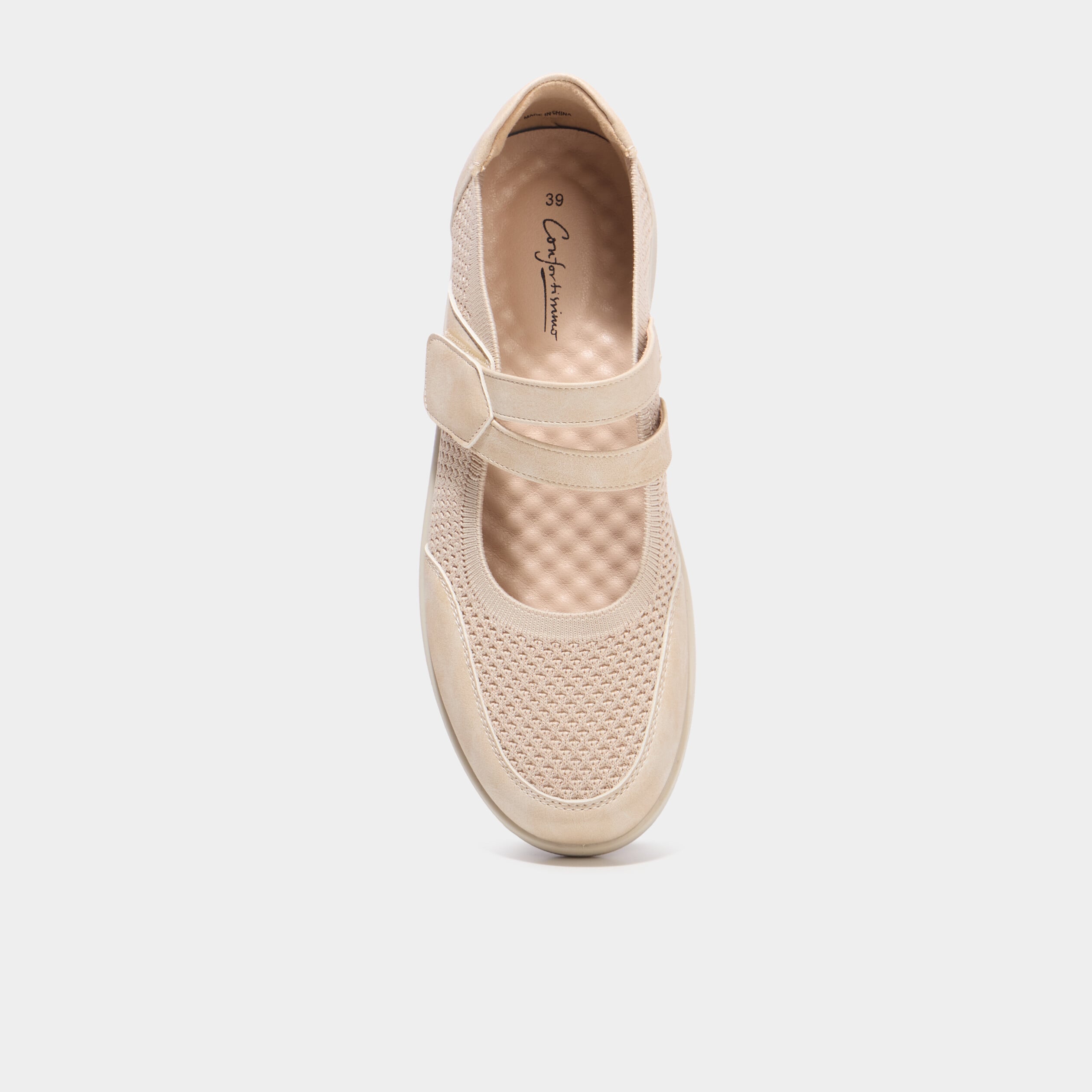 Ballerines brides &eacute;lastiqu&eacute;es sable femme