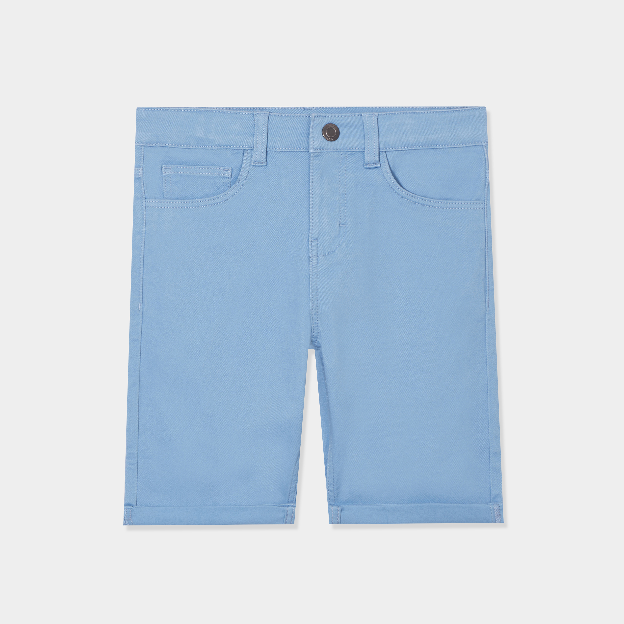 Bermuda chino à coulisse lin mélangé bleu homme | La Halle