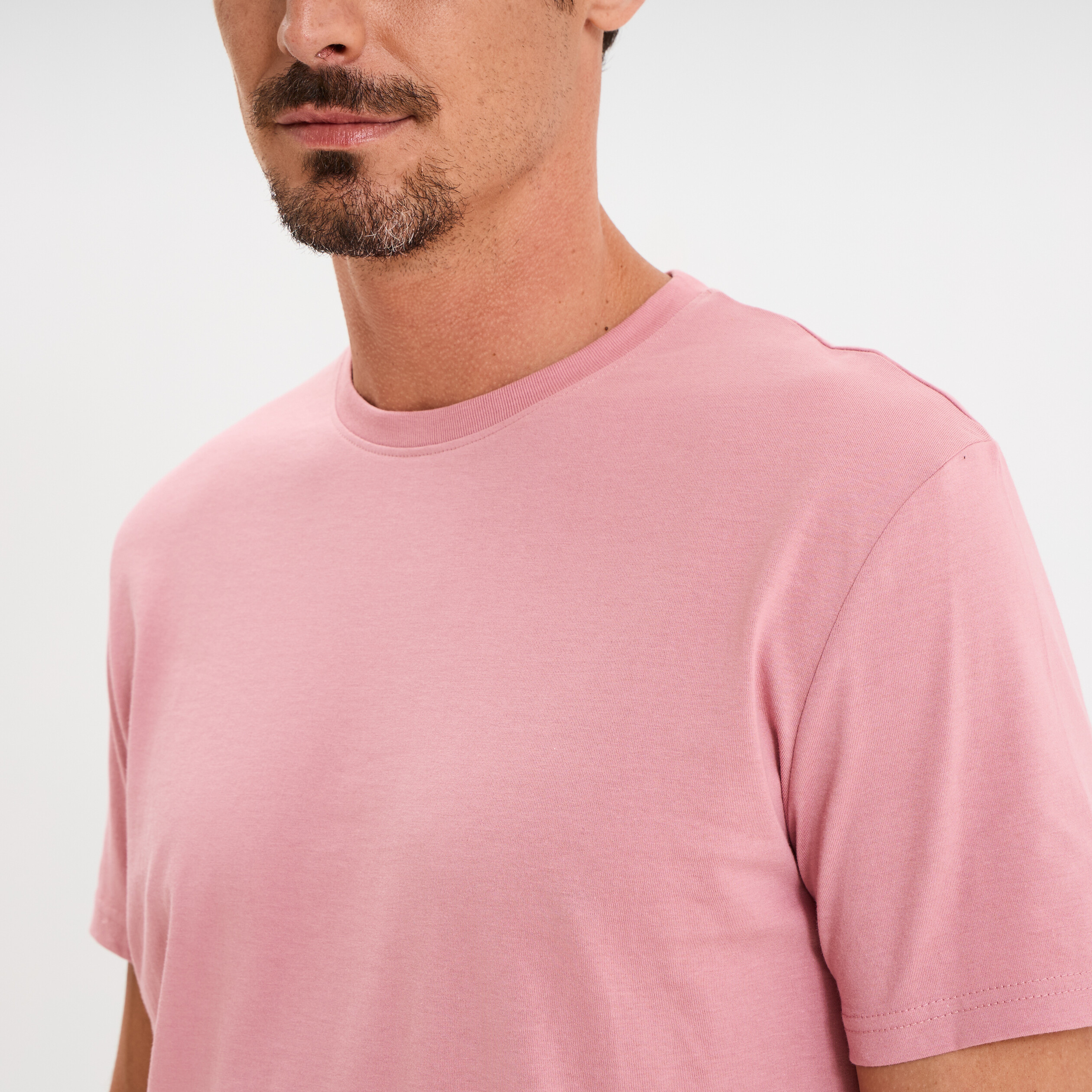 t shirt en coton manches courtes vieux rose homme T-shirt en coton manches courtes vieux rose homme