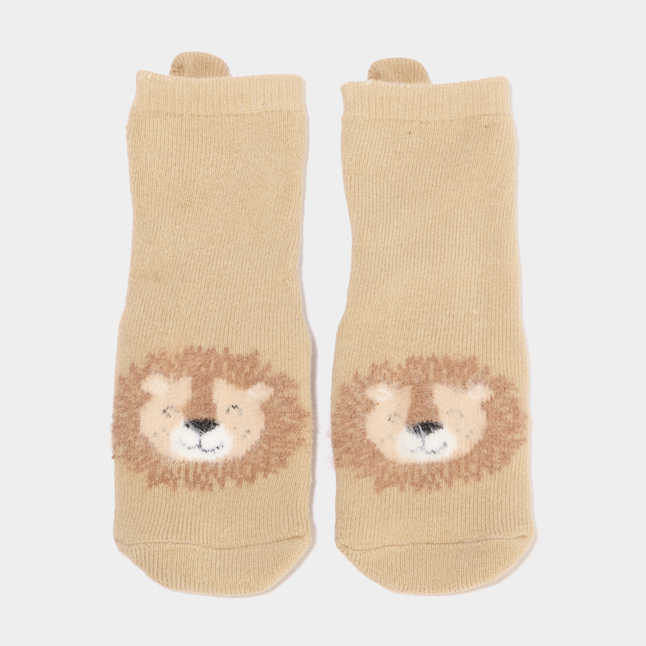 Chaussettes d'int&eacute;rieur marron clair b&eacute;b&eacute; gar&ccedil;on