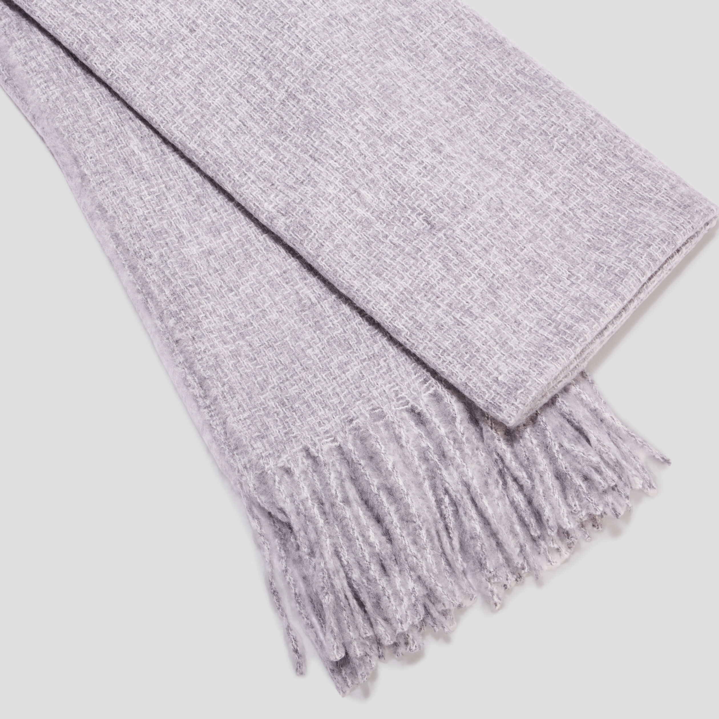 Écharpe unie à franges gris femme