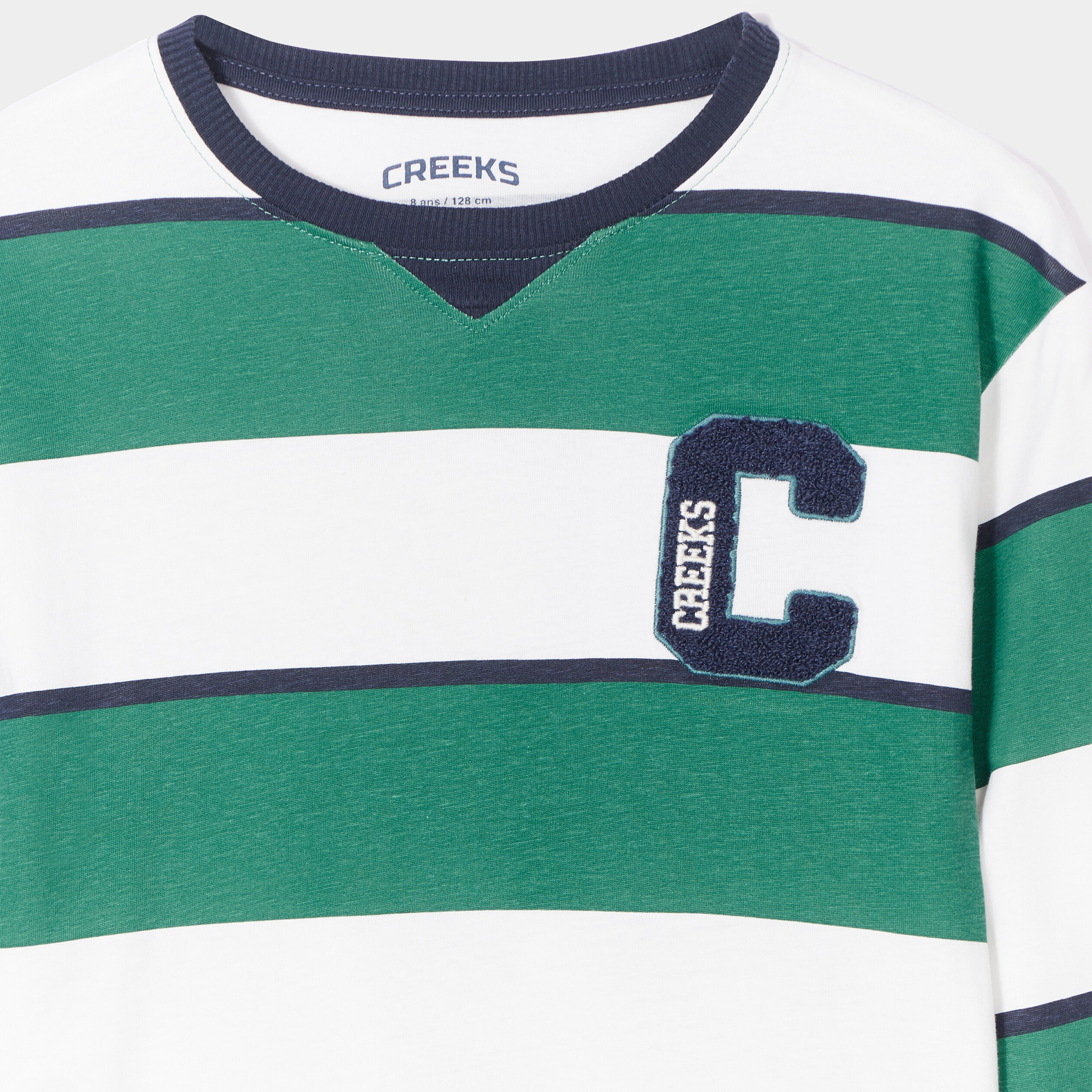 t shirt manches longues coton creeks vert garcon T-shirt manches longues coton Creeks vert garçon