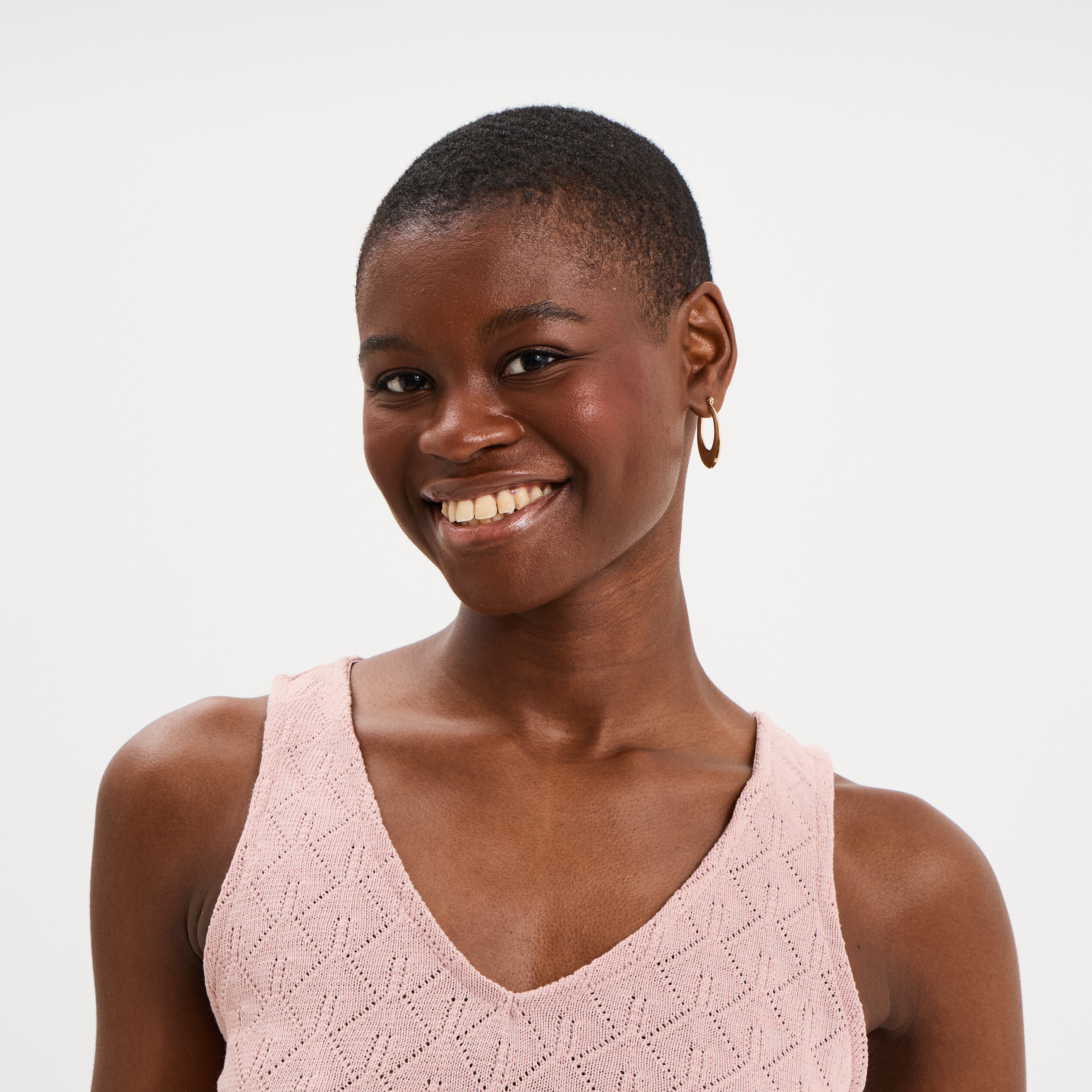 D&eacute;bardeur d&eacute;tails ajour&eacute;s rose poudr&eacute;e femme