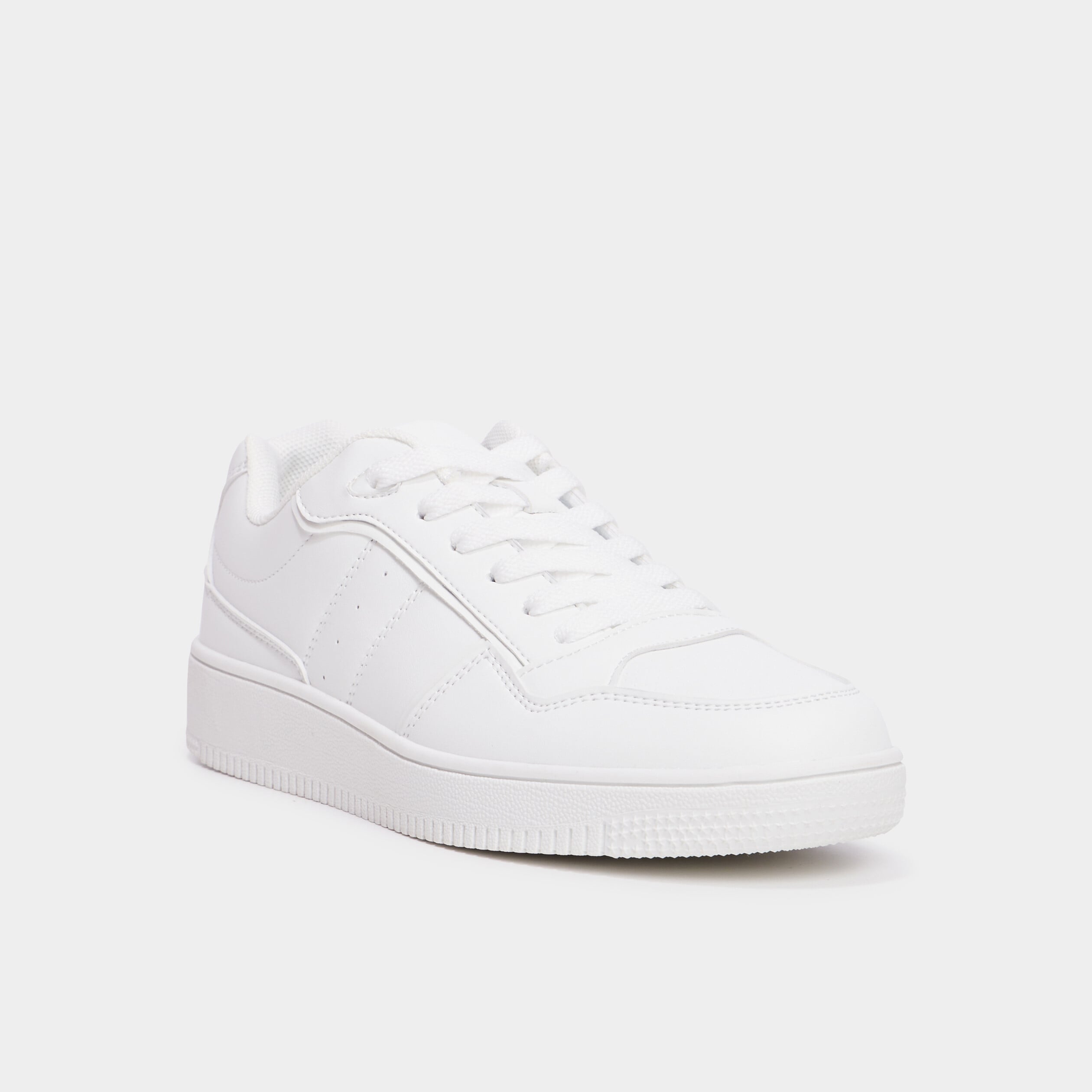 Baskets avec semelle &eacute;paisse blanc femme