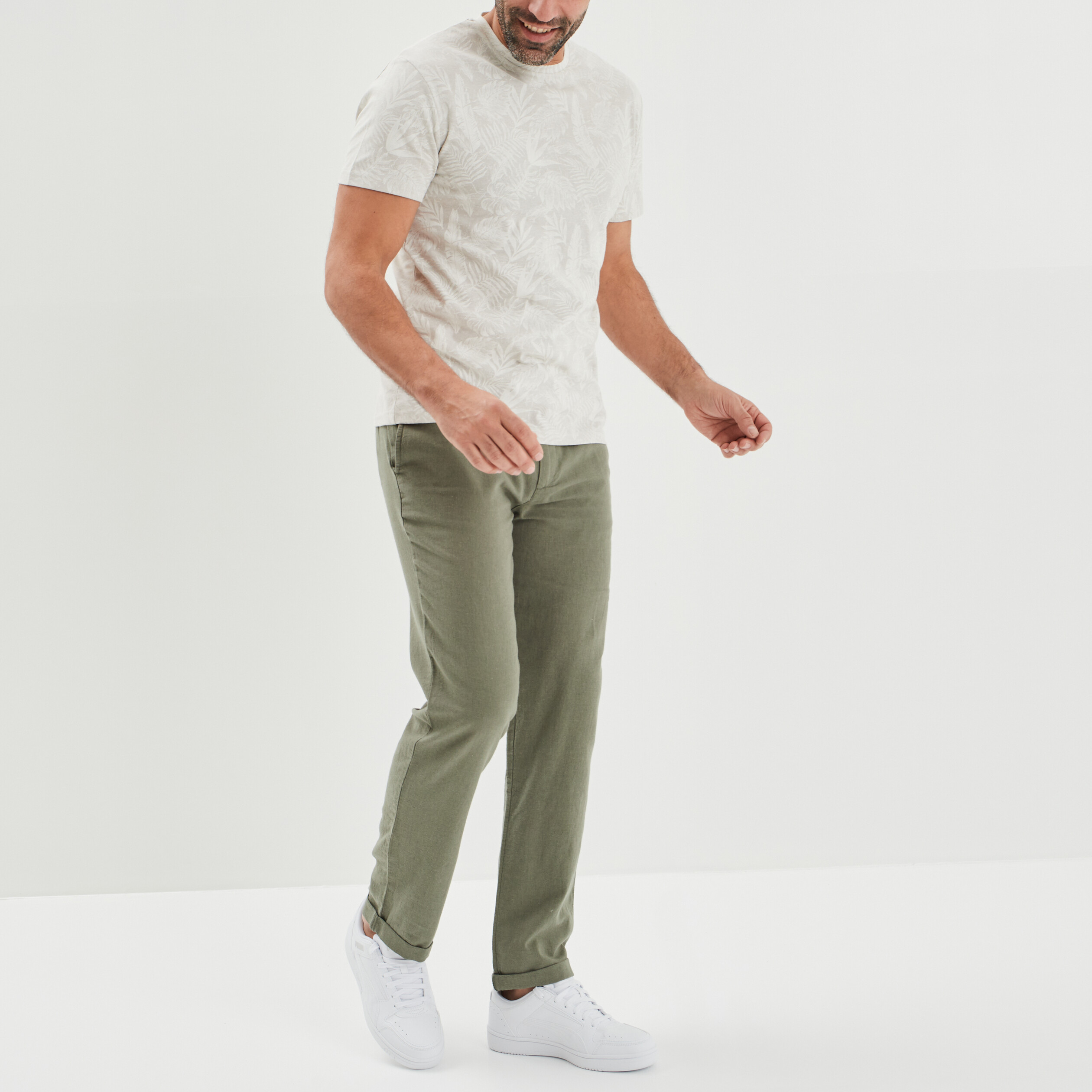 t shirt manches courtes col rond beige homme T-shirt manches courtes col rond beige homme